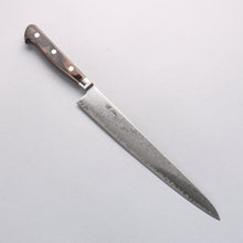  Seisuke Kagami2 AUS10 Mirrored Finish Damascus Sujihiki 240mm Brown Pakka wood Handle - Seisuke Knife