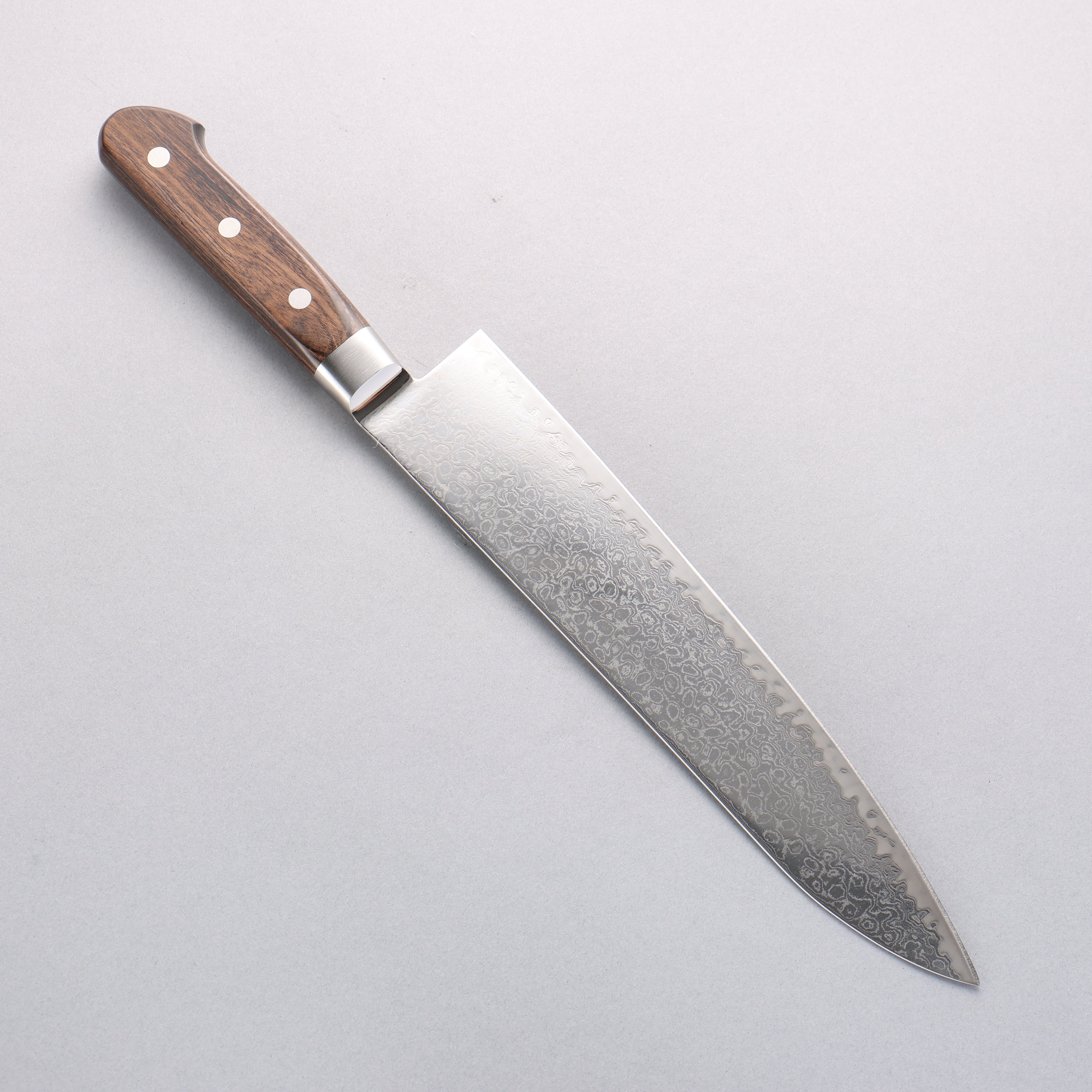 Seisuke Kagami2 AUS10 Mirrored Finish Damascus Gyuto 240mm Brown Pakka wood Handle - Seisuke Knife