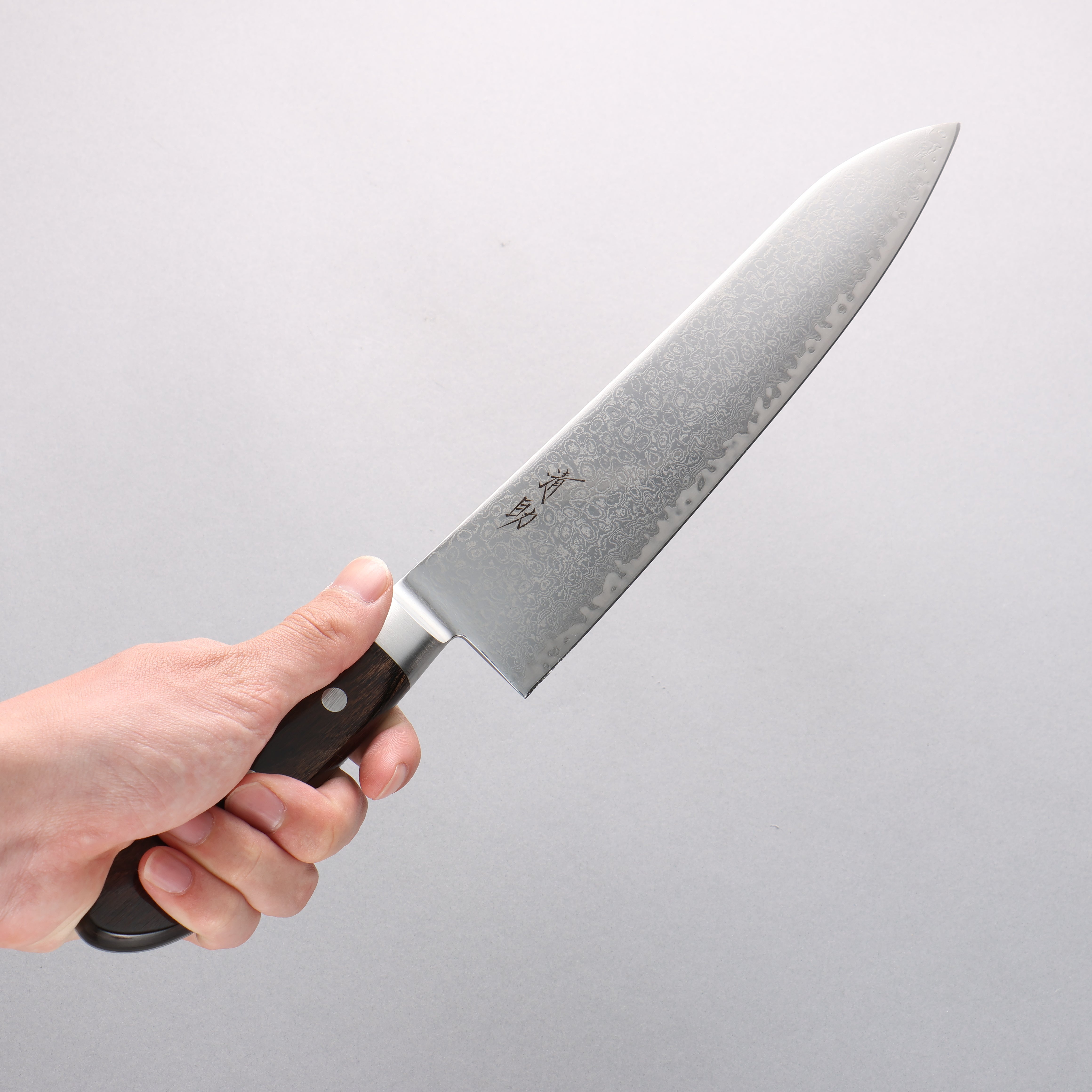 Seisuke Kagami2 AUS10 Mirrored Finish Damascus Gyuto 240mm Brown Pakka wood Handle - Seisuke Knife