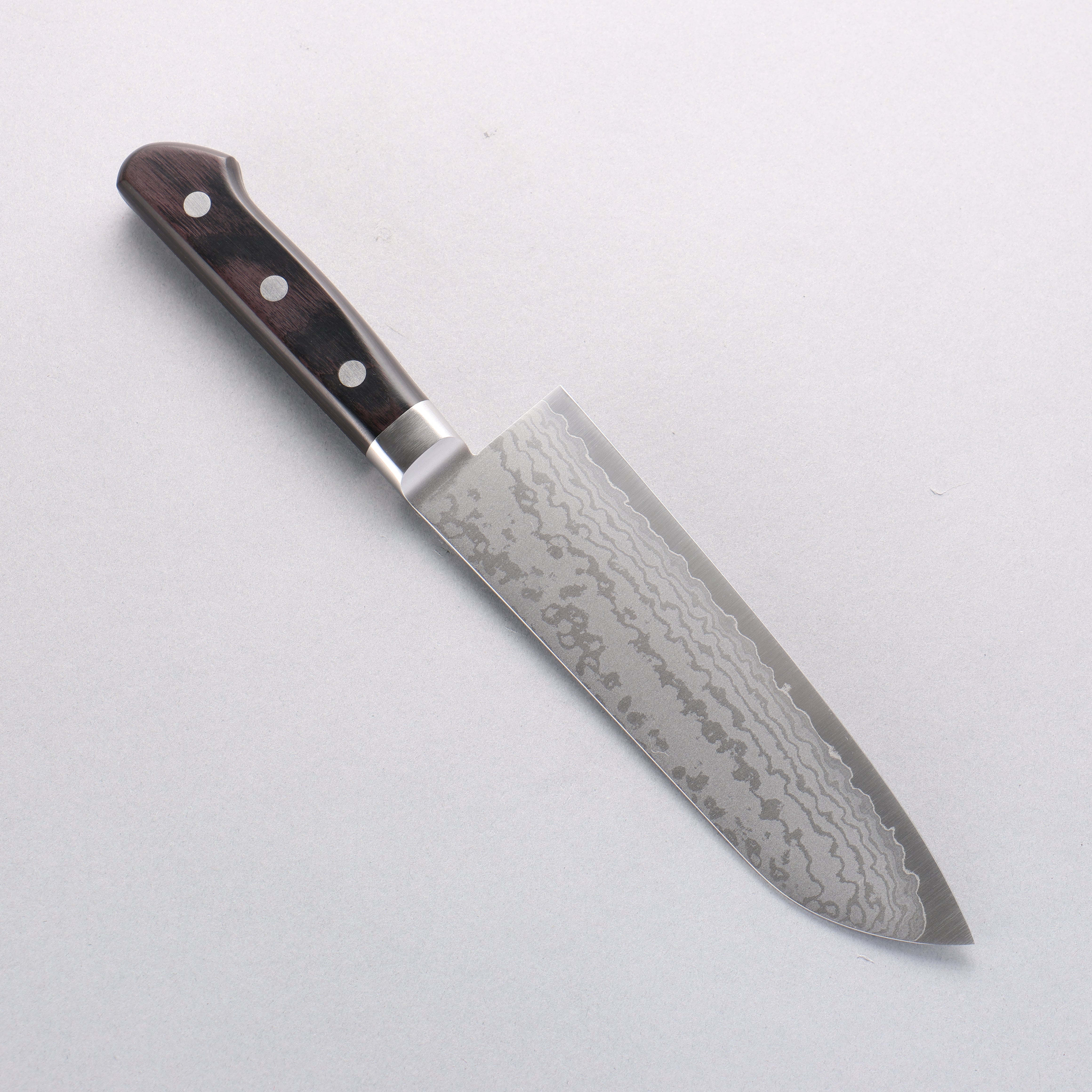 Seisuke VG10 Damascus Santoku 165mm Black Pakka wood Handle - Seisuke Knife