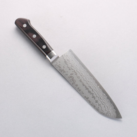 Seisuke VG10 Damascus Santoku 165mm Black Pakka wood Handle - Seisuke Knife