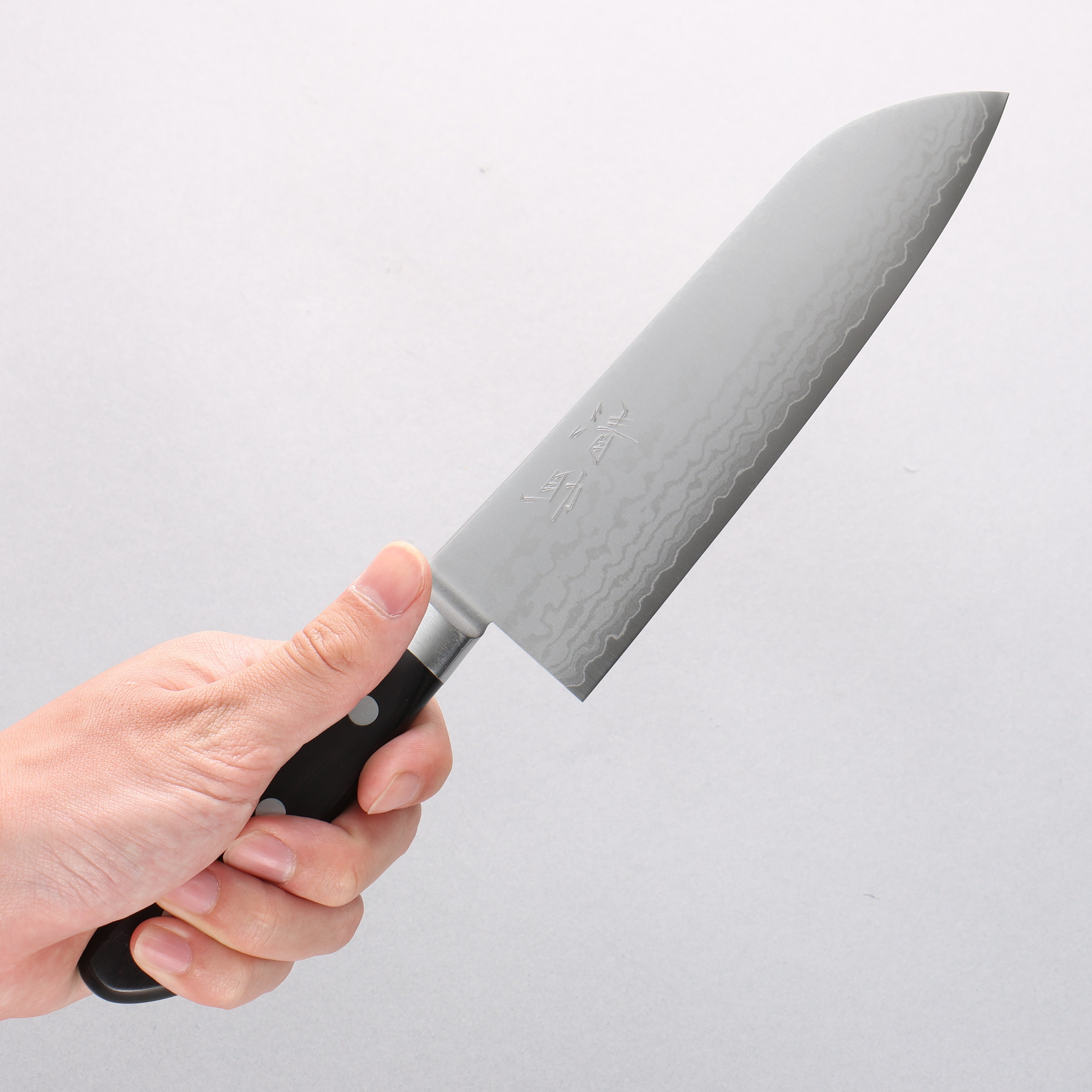 Seisuke VG10 Damascus Santoku 165mm Black Pakka wood Handle - Seisuke Knife