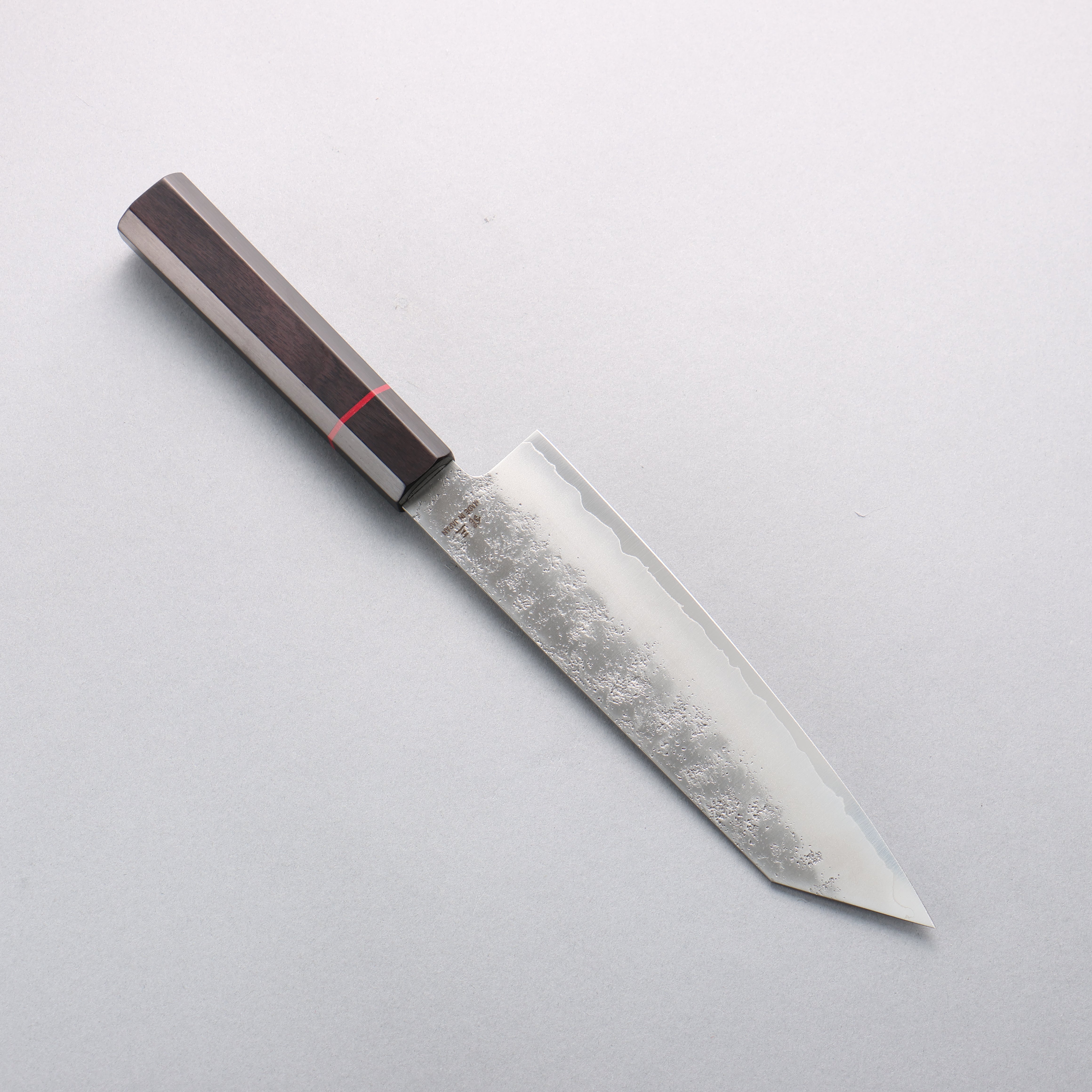 Higuchi Silver Steel No.3 Nashiji Kiritsuke Santoku 180mm Black Pakka