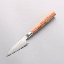  Kamo Hamono VG10 Damascus Petty-Utility 80mm Brown Pakka wood Handle - Seisuke Knife