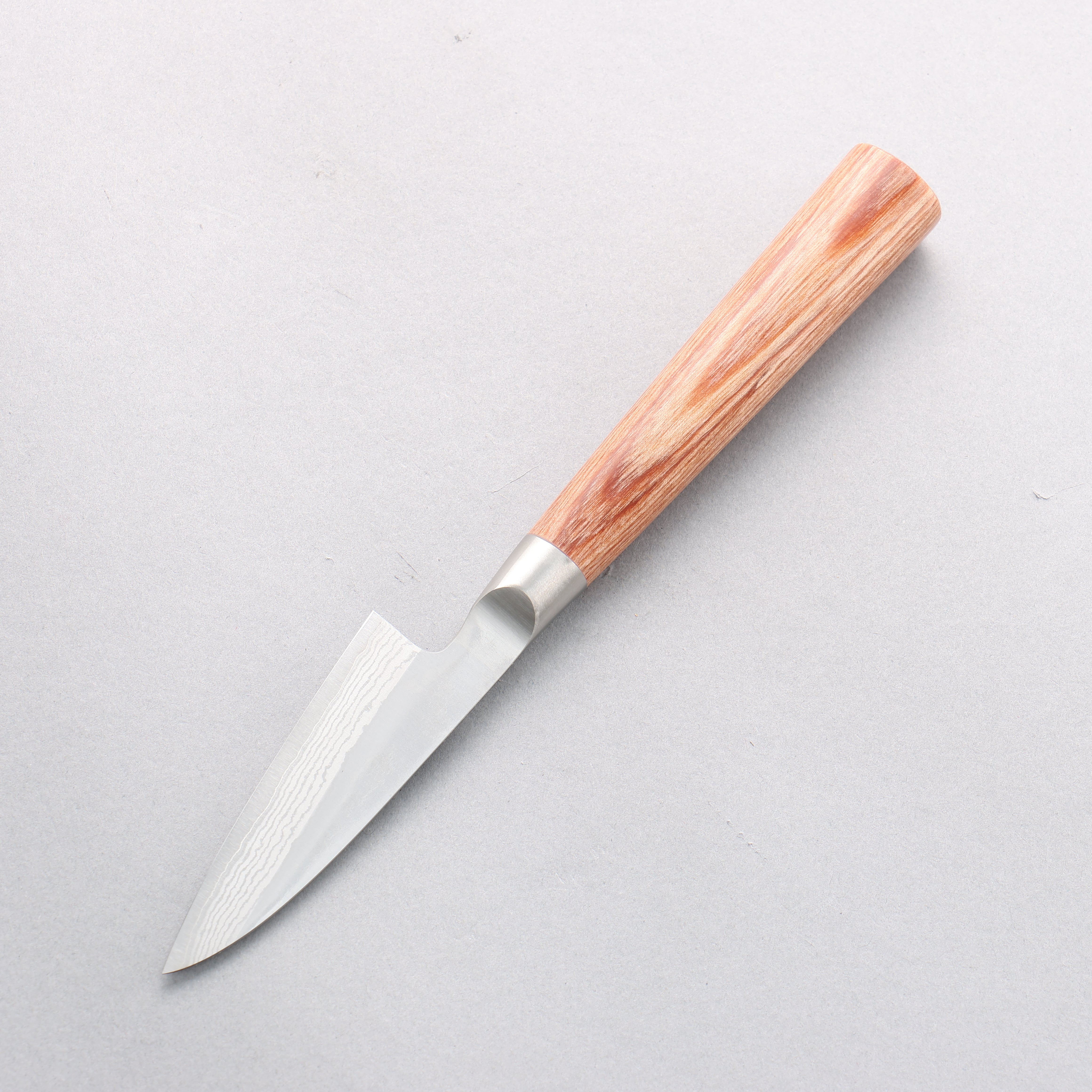 Kamo Hamono VG10 Damascus Petty-Utility 80mm Brown Pakkawood Handle - Seisuke Knife