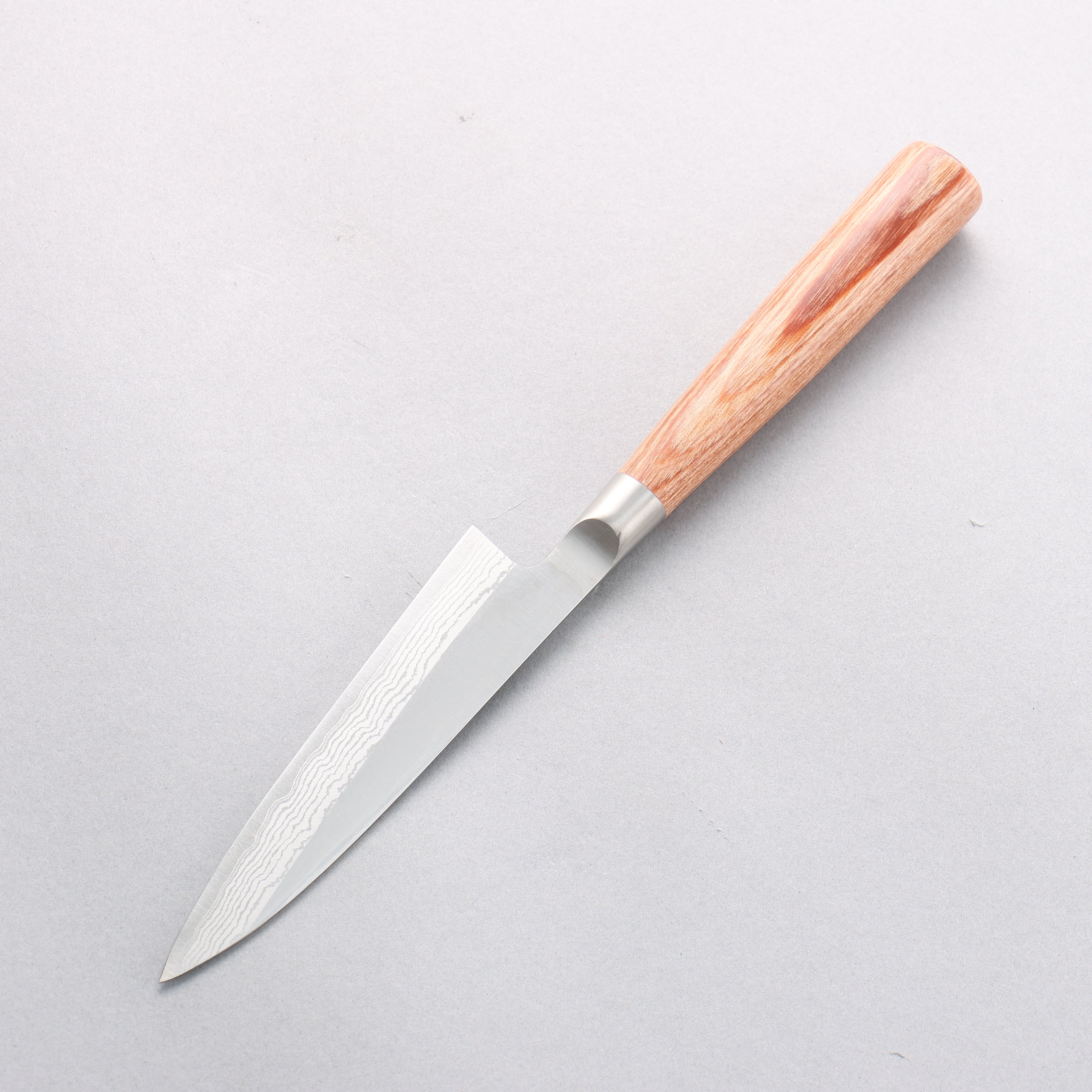 Kamo Hamono VG10 Damascus Petty-Utility 120mm Brown Pakkawood Handle - Seisuke Knife