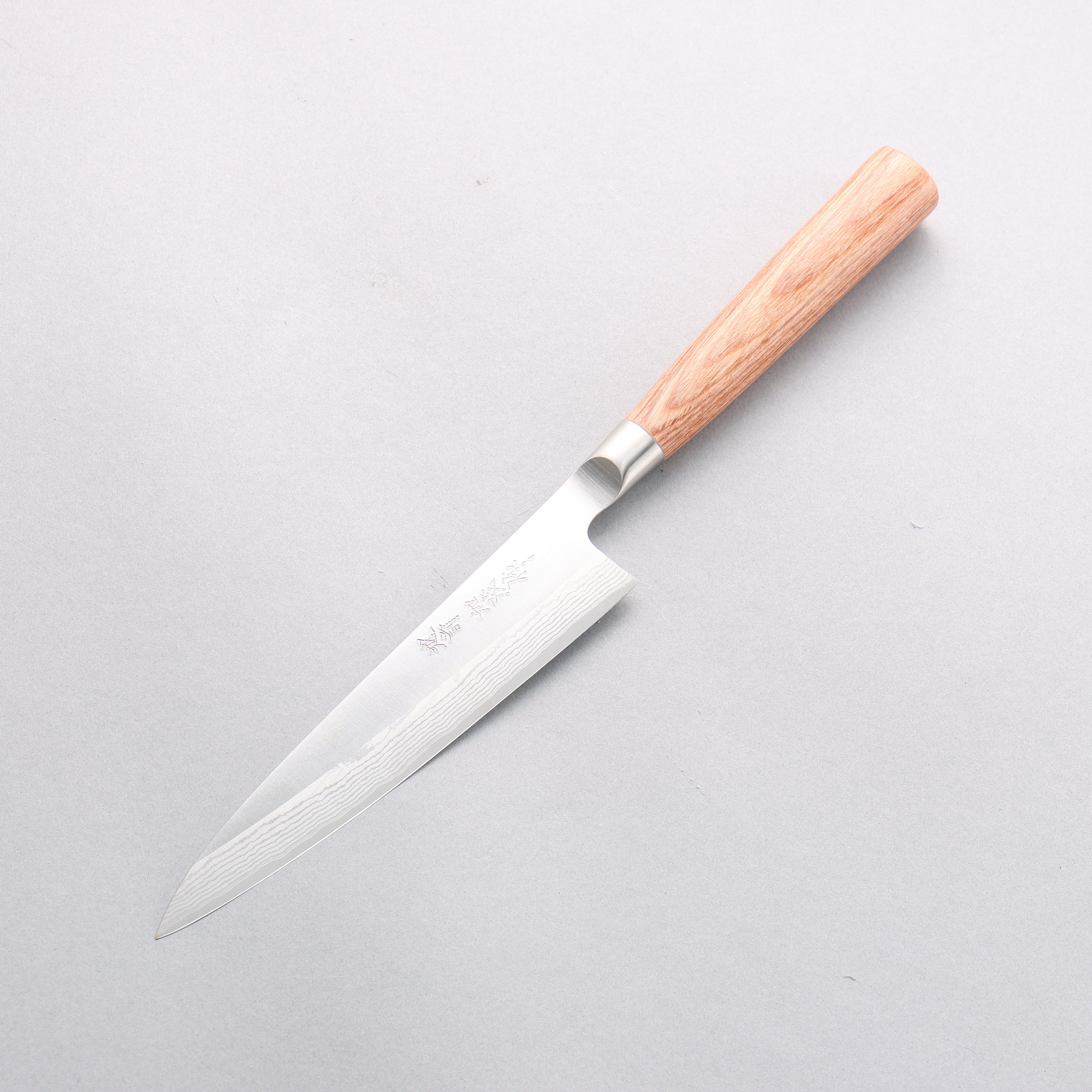 Kamo Hamono VG10 Damascus Petty-Utility 150mm Brown Pakkawood Handle - Seisuke Knife