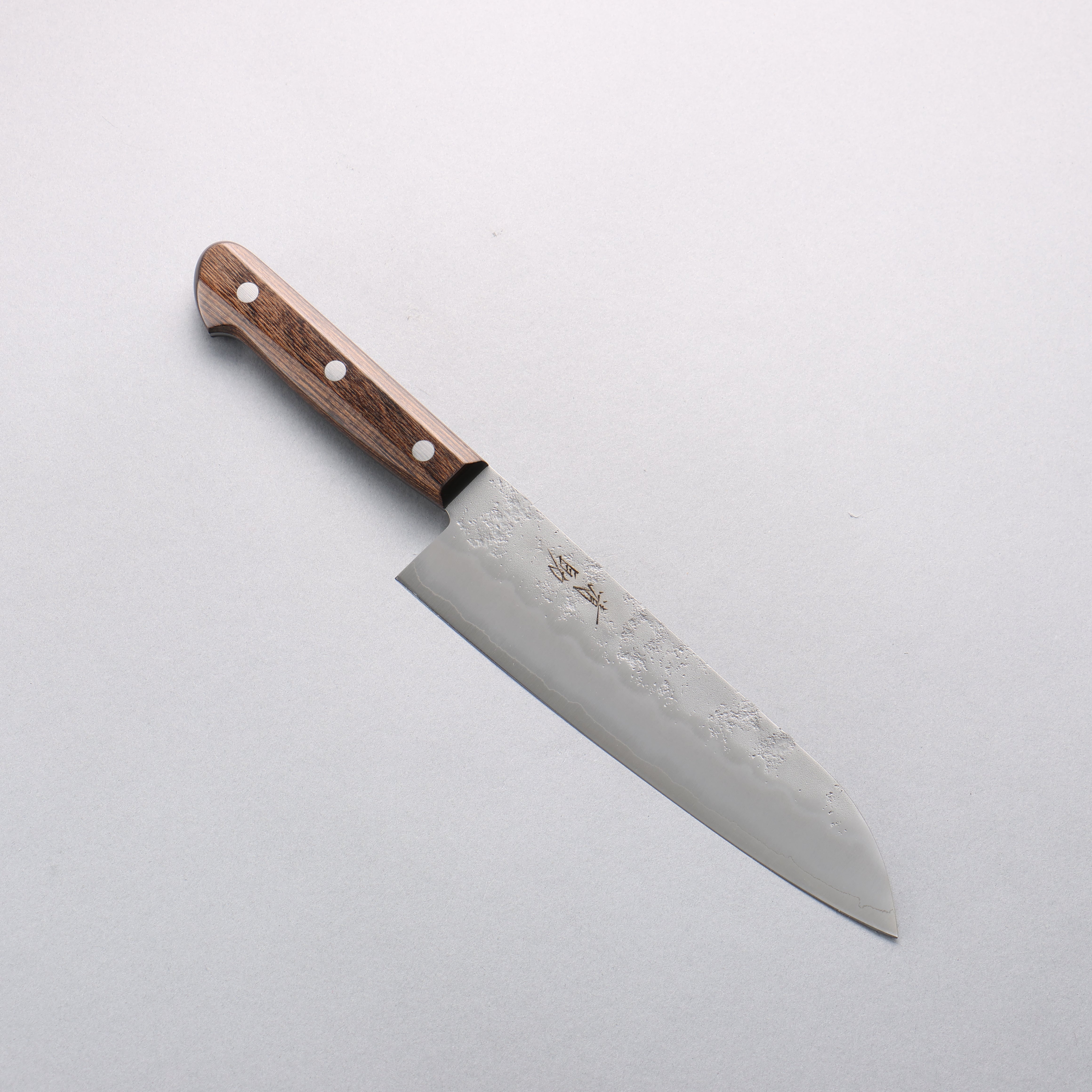 Seisuke Silver Steel No.3 Nashiji Santoku 180mm Brown Pakka wood Handle - Seisuke Knife