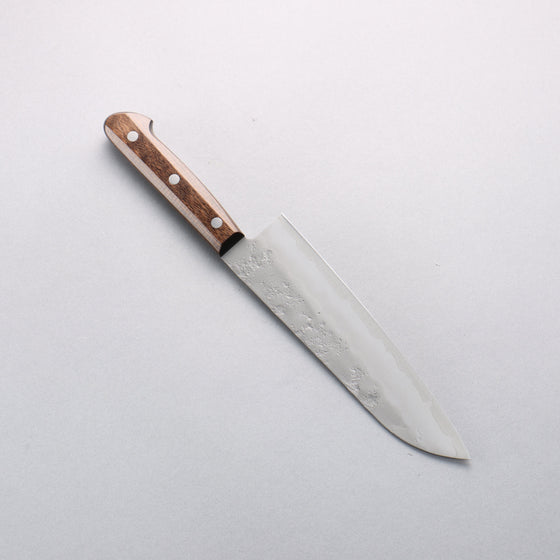 Seisuke Silver Steel No.3 Nashiji Santoku 180mm Brown Pakka wood Handle - Seisuke Knife