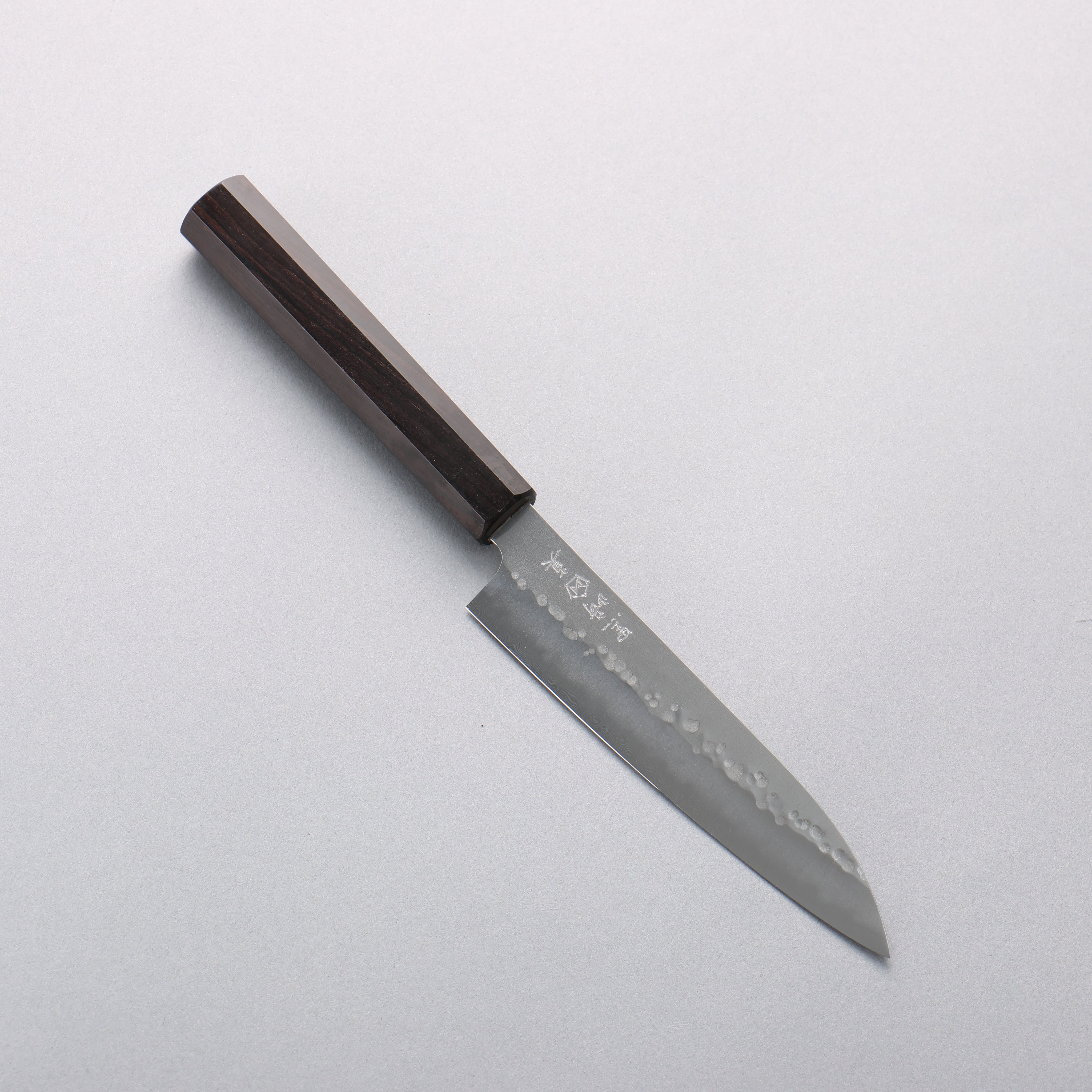 Makoto Kurosaki VG2/VG10 Coreless Halfway Hammered Petty-Utility 135mm Ebony Wood Handle - Seisuke Knife