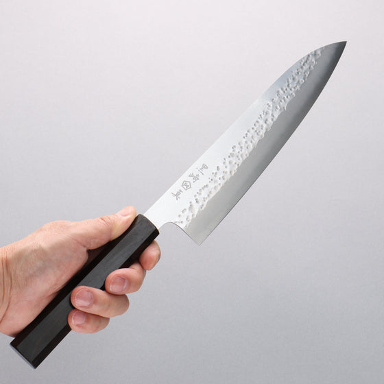 Makoto Kurosaki Coreless Hammered (Halfway) Gyuto 210mm Ebony Wood Handle VG2/VG10 - Seisuke Knife