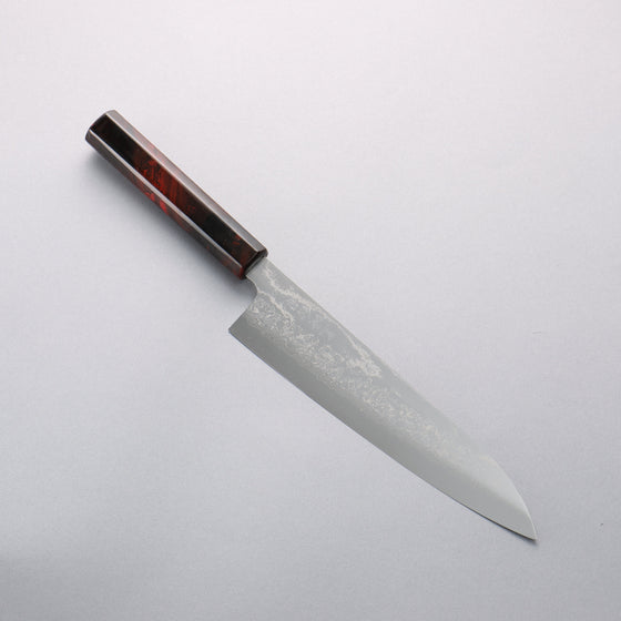 Makoto Kurosaki VG10w Damascus Gyuto 210mm Lacquered Red & Black Marble Handle - Seisuke Knife