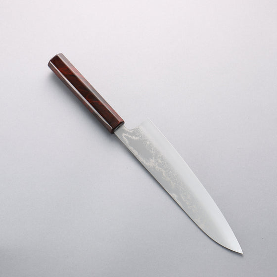 Makoto Kurosaki VG10w Damascus Gyuto 210mm Lacquered Red & Black Marble Handle - Seisuke Knife