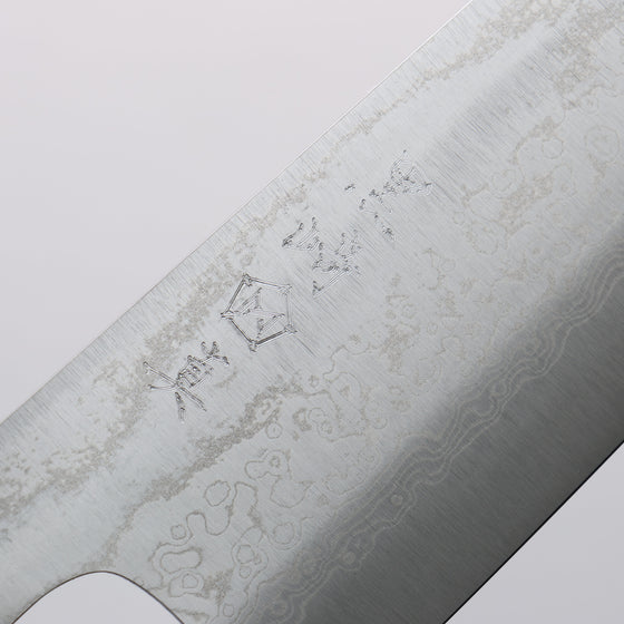 Makoto Kurosaki VG10w Damascus Gyuto 210mm Lacquered Red & Black Marble Handle - Seisuke Knife
