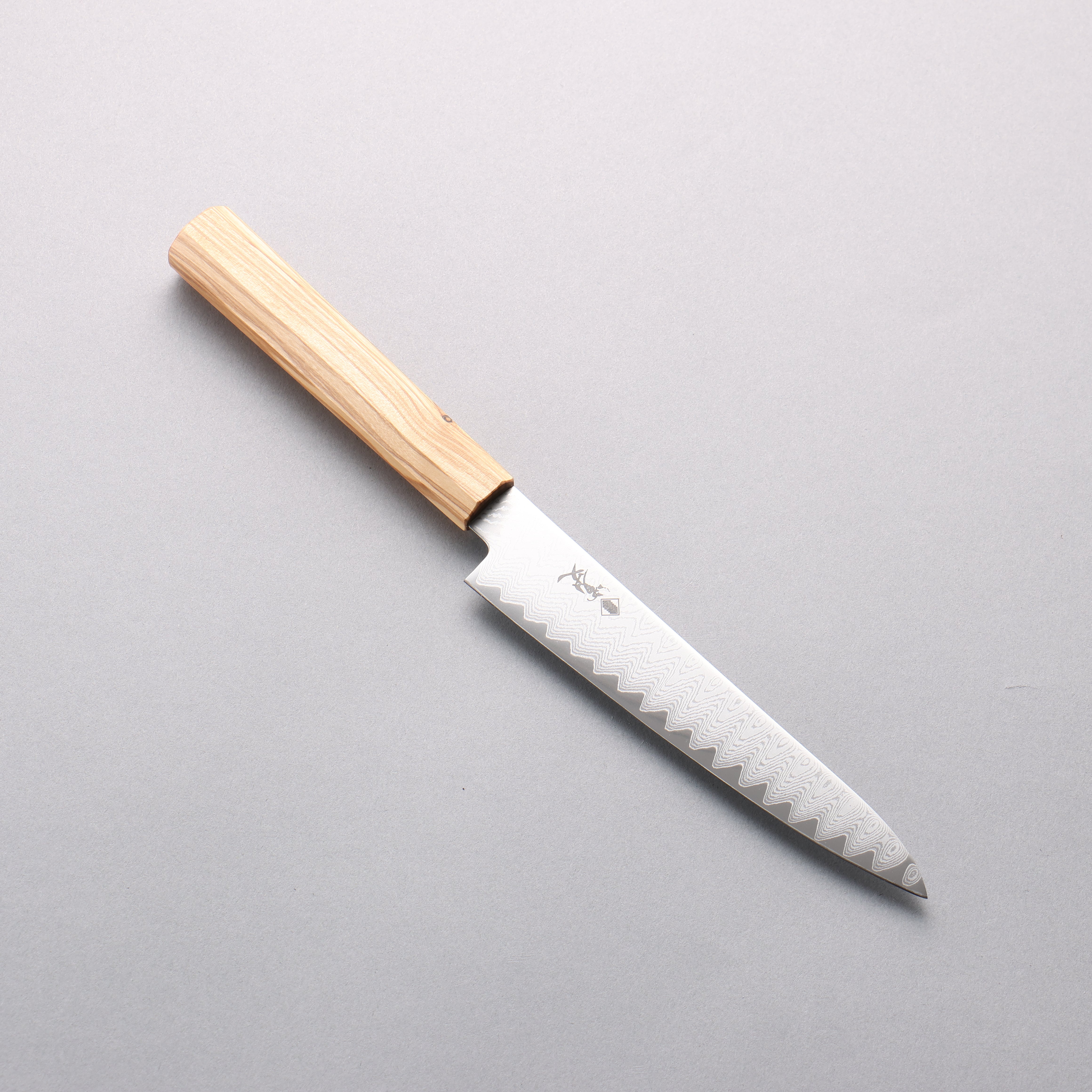 Kanjyo VG10 Damascus Petty-Utility 150mm Olive Wood Handle - Seisuke Knife