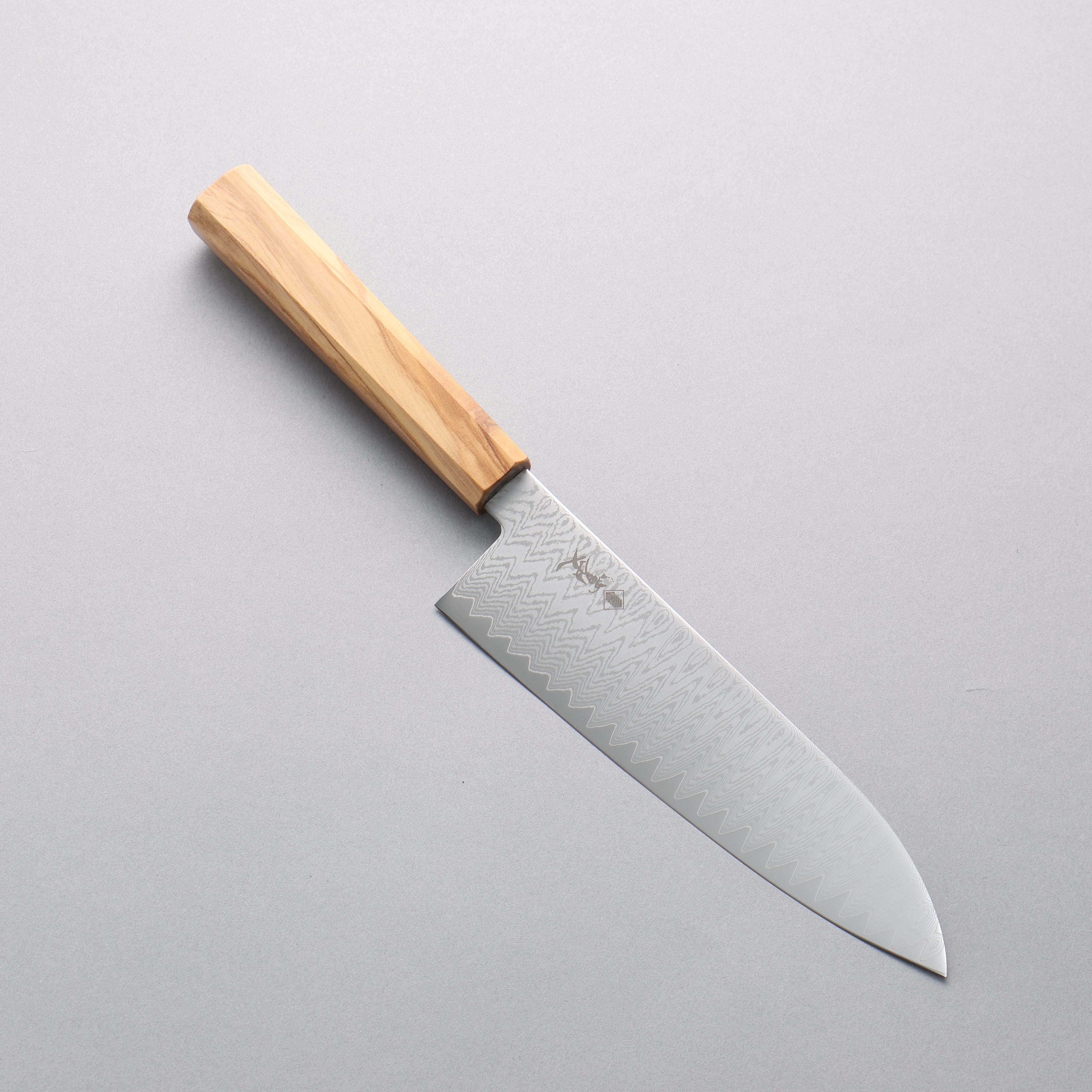 Kanjyo VG10 Damascus Santoku 180mm Olive Wood Handle - Seisuke Knife