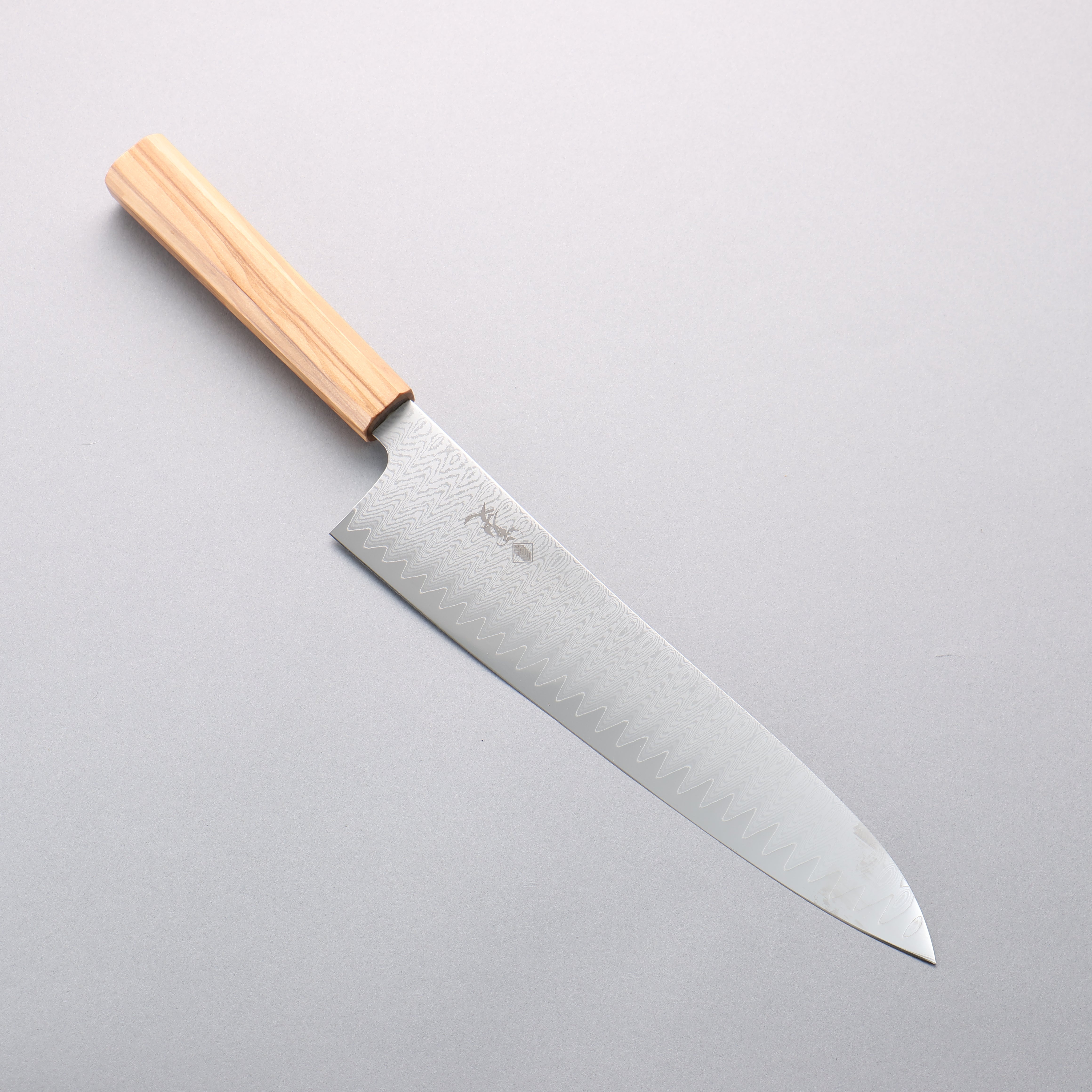 Kanjyo VG10 Damascus Gyuto 240mm Olive Wood Handle - Seisuke Knife