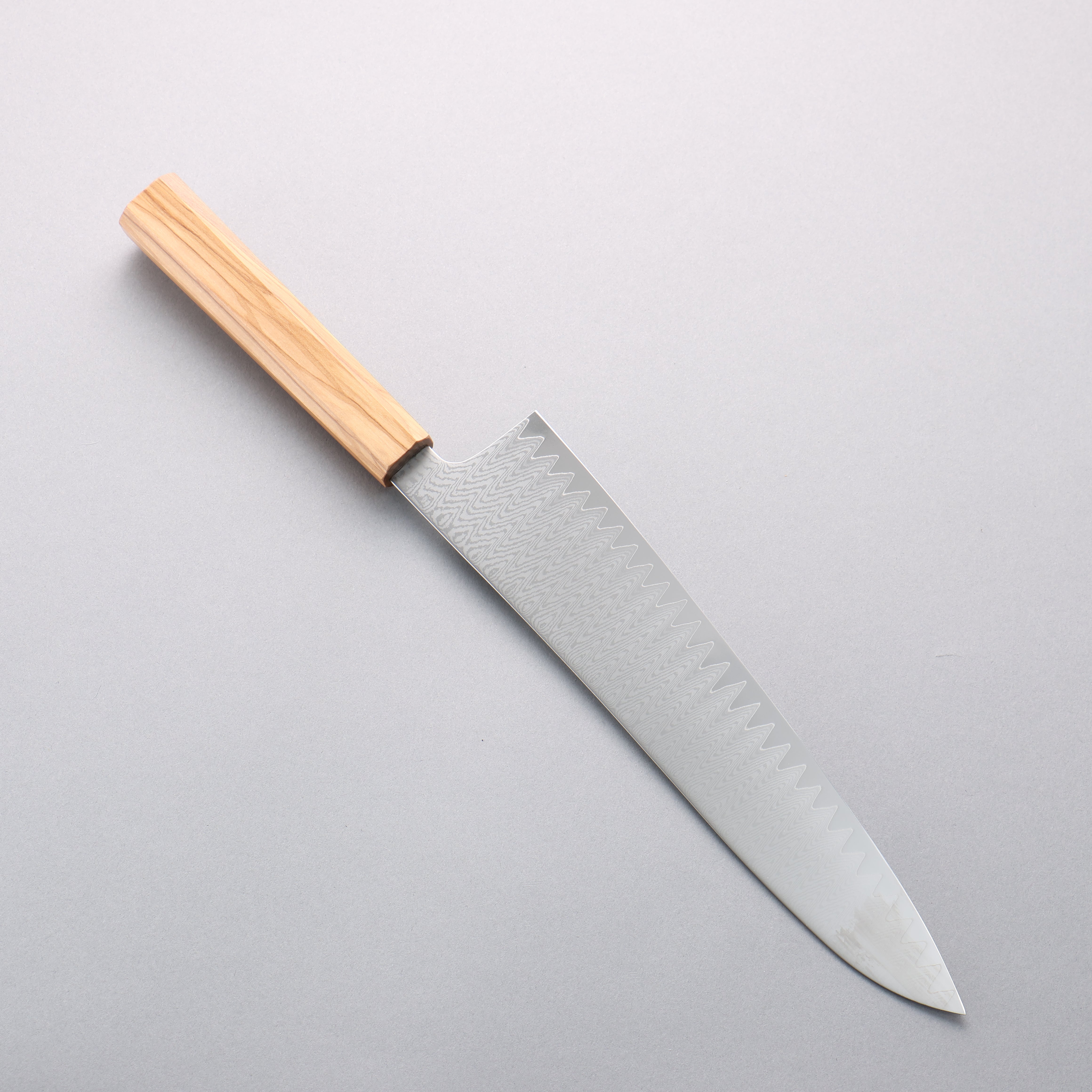 Kanjyo VG10 Damascus Gyuto 240mm Olive Wood Handle - Seisuke Knife