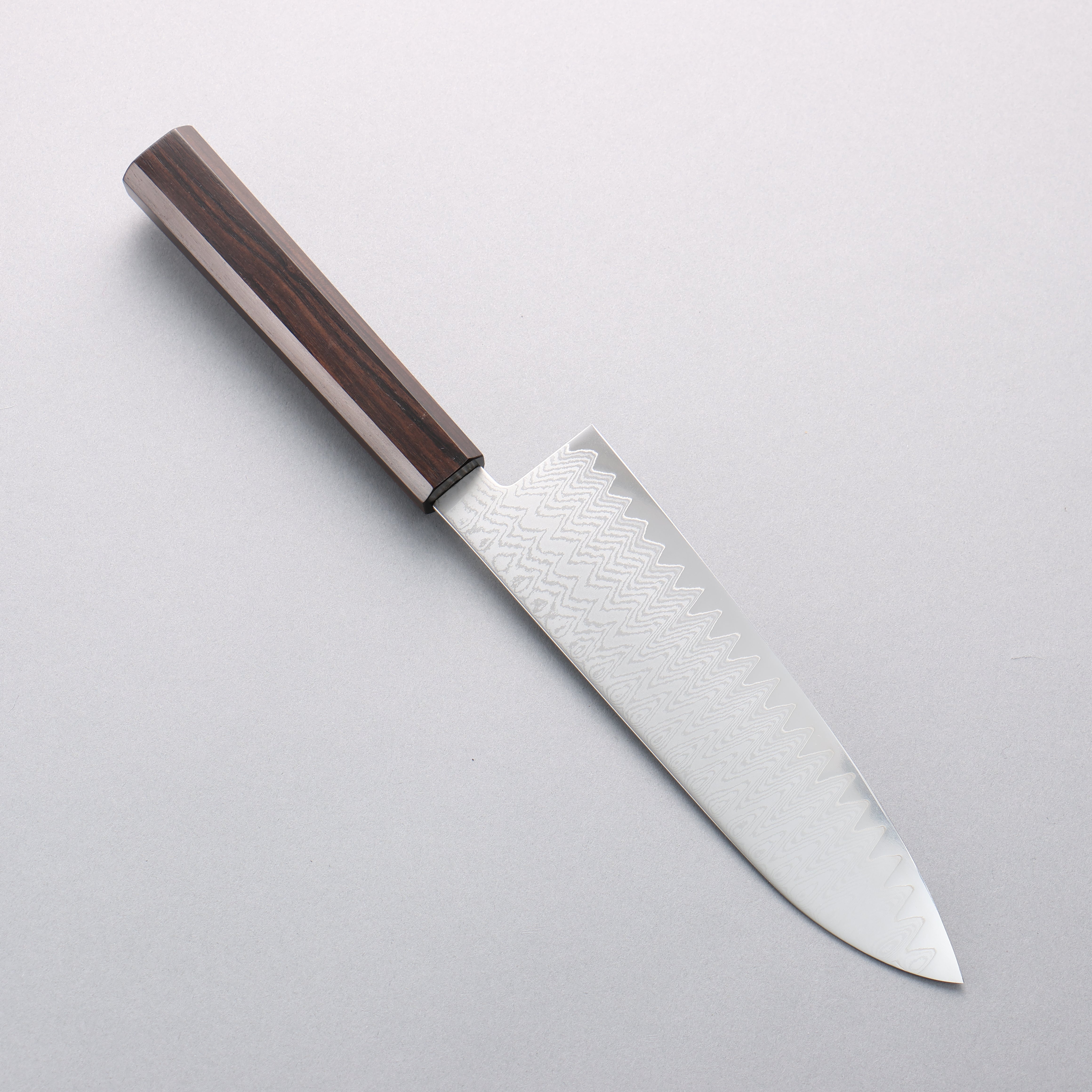Kanjyo VG10 Damascus Santoku 180mm Ebony Wood Handle - Seisuke Knife