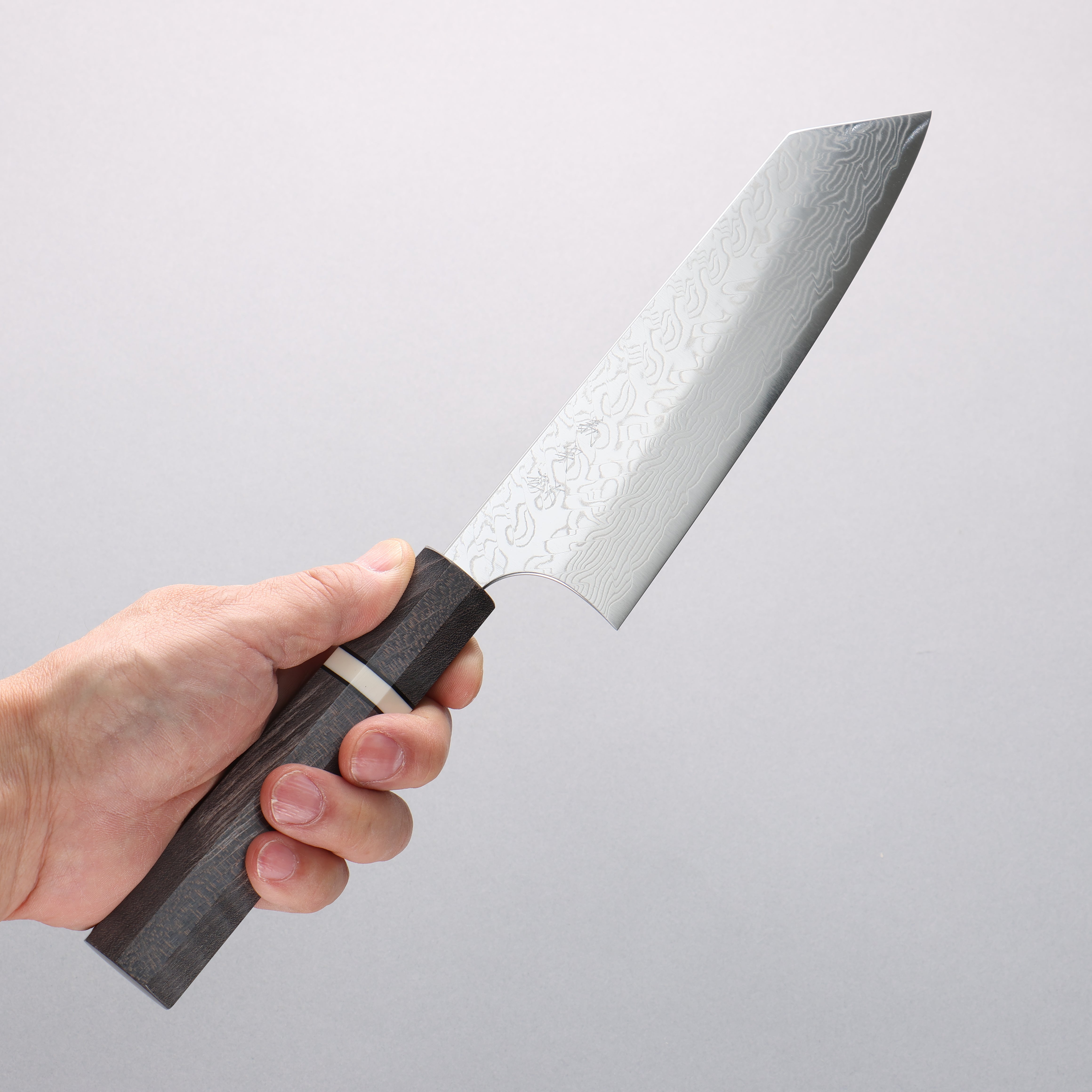 Yoshimi Kato SG2 Damascus Migaki Finished Bunka 170mm Stabilized wood (With White ring) Handle - Seisuke Knife