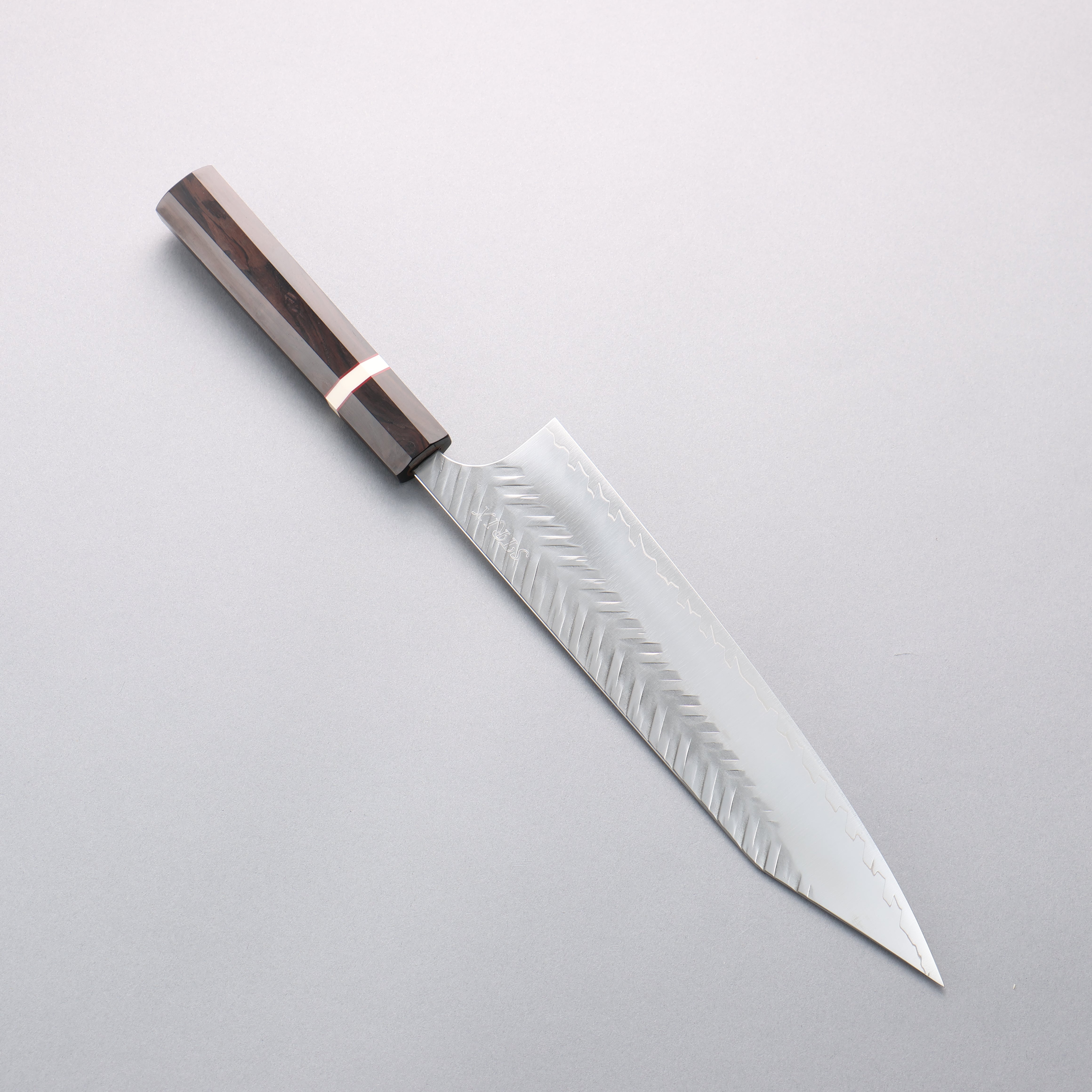 Yoshimi Kato SPG STRIX V-Hammered Kiritsuke Gyuto 240mm Ebony Wood & W