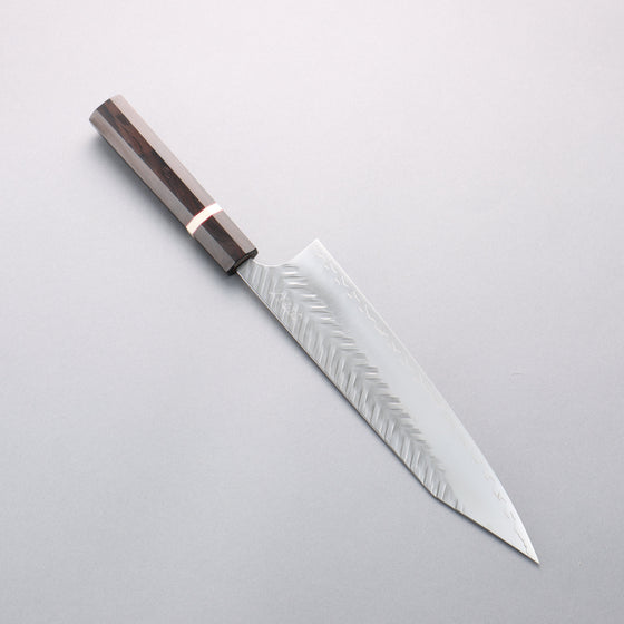 Yoshimi Kato SPG STRIX Hammered (V) Kiritsuke Gyuto 240mm Ebony (White Ring) Handle - Seisuke Knife