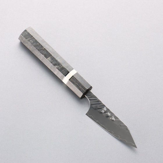Yoshimi Kato SPG STRIX V-Hammered Kiritsuke Petty-Utility 80mm White Ring & Stabilized Wood Handle - Seisuke Knife