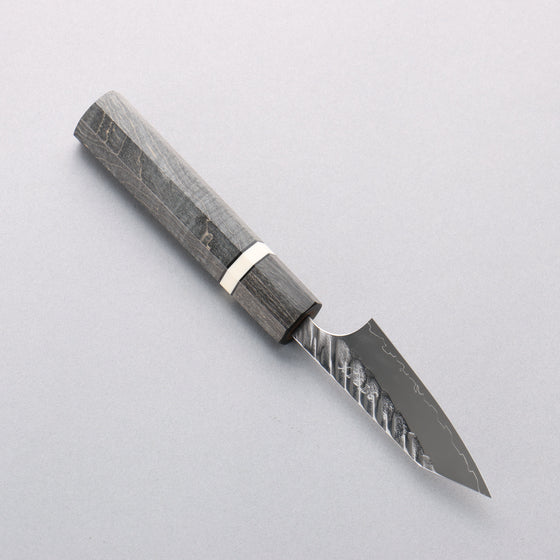 Yoshimi Kato SPG STRIX V-Hammered Kiritsuke Petty-Utility 80mm White Ring & Stabilized Wood Handle - Seisuke Knife
