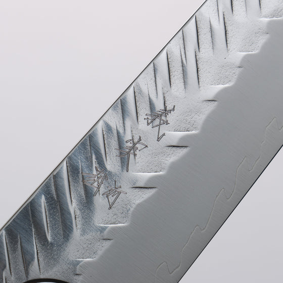 Yoshimi Kato SPG STRIX Hammered (V) Small Bunka 130mm Stabilized wood (With White ring) Handle - Seisuke Knife