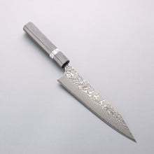  Yoshimi Kato SG2 Black Damascus Kiritsuke Gyuto 210mm Black Stabilized Wood (White Turquoise Ring) Handle - Seisuke Knife