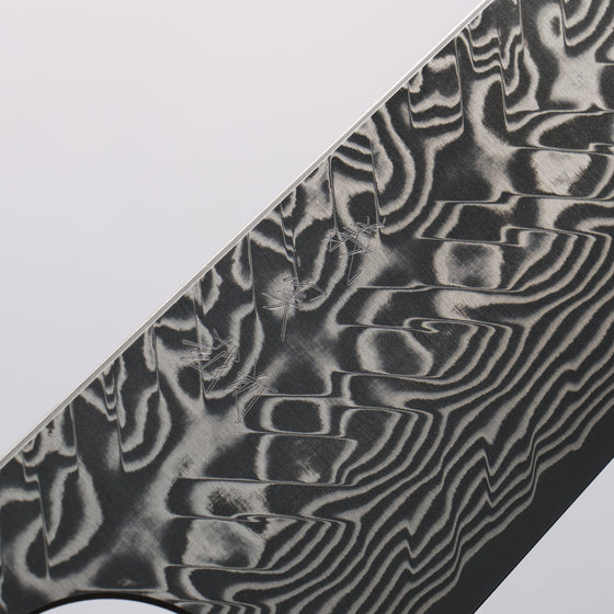 Yoshimi Kato SG2 Black Damascus Kiritsuke Gyuto 210mm Black Stabilized Wood (White Turquoise Ring) Handle - Seisuke Knife