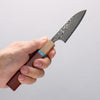 Yoshimi Kato SG2 Black Damascus Petty-Utility 80mm Padoauk(Turquoise Ring) Handle - Seisuke Knife - Slide 4