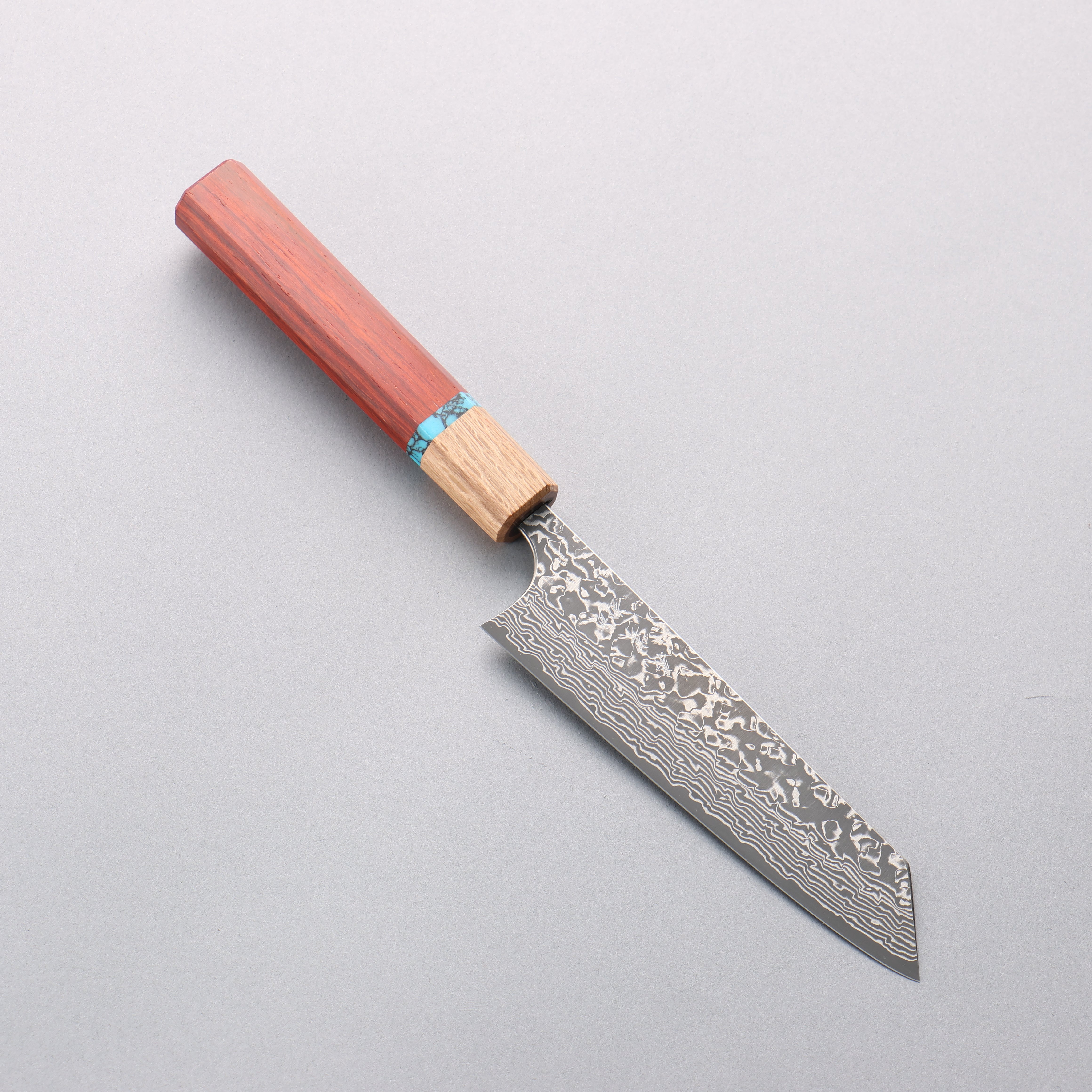 Yoshimi Kato SG2 Black Damascus Small Bunka 130mm Padoauk(Turquoise Ring) Handle - Seisuke Knife