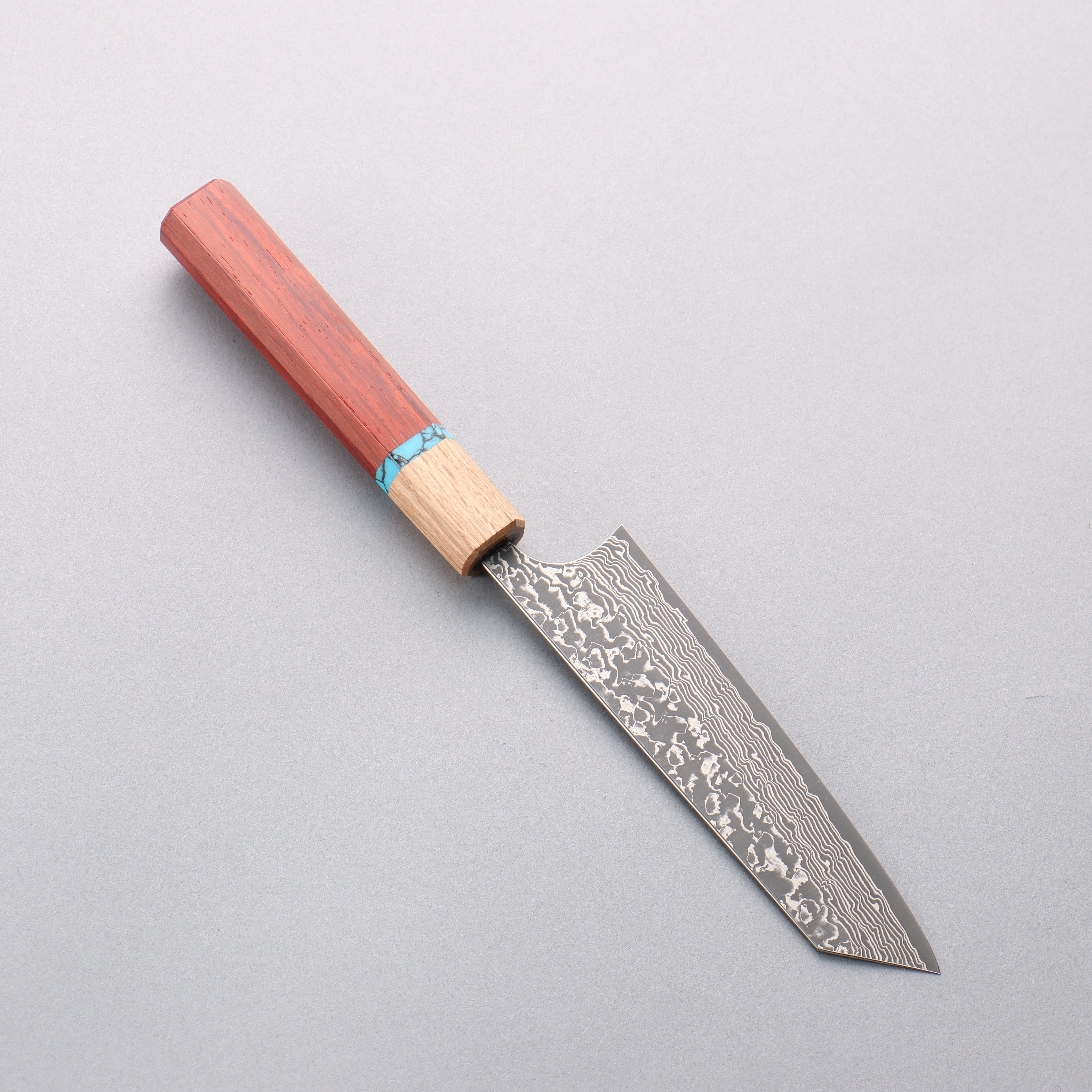 Yoshimi Kato SG2 Black Damascus Small Bunka 130mm Padoauk(Turquoise Ring) Handle - Seisuke Knife