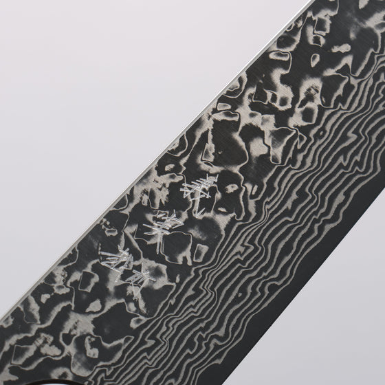 Yoshimi Kato SG2 Black Damascus Small Bunka 130mm Padoauk(Turquoise Ring) Handle - Seisuke Knife