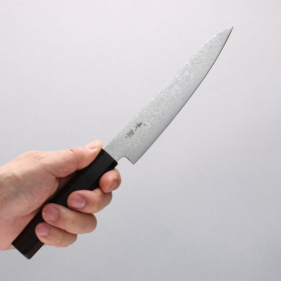 Seisuke AUS10 Damascus Petty-Utility 150mm Shitan Handle - Seisuke Knife