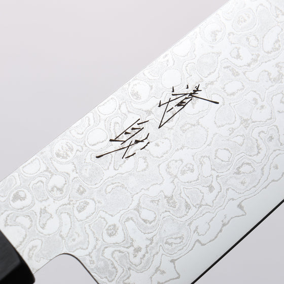 Seisuke AUS10 Damascus Santoku 180mm Shitan Handle - Seisuke Knife