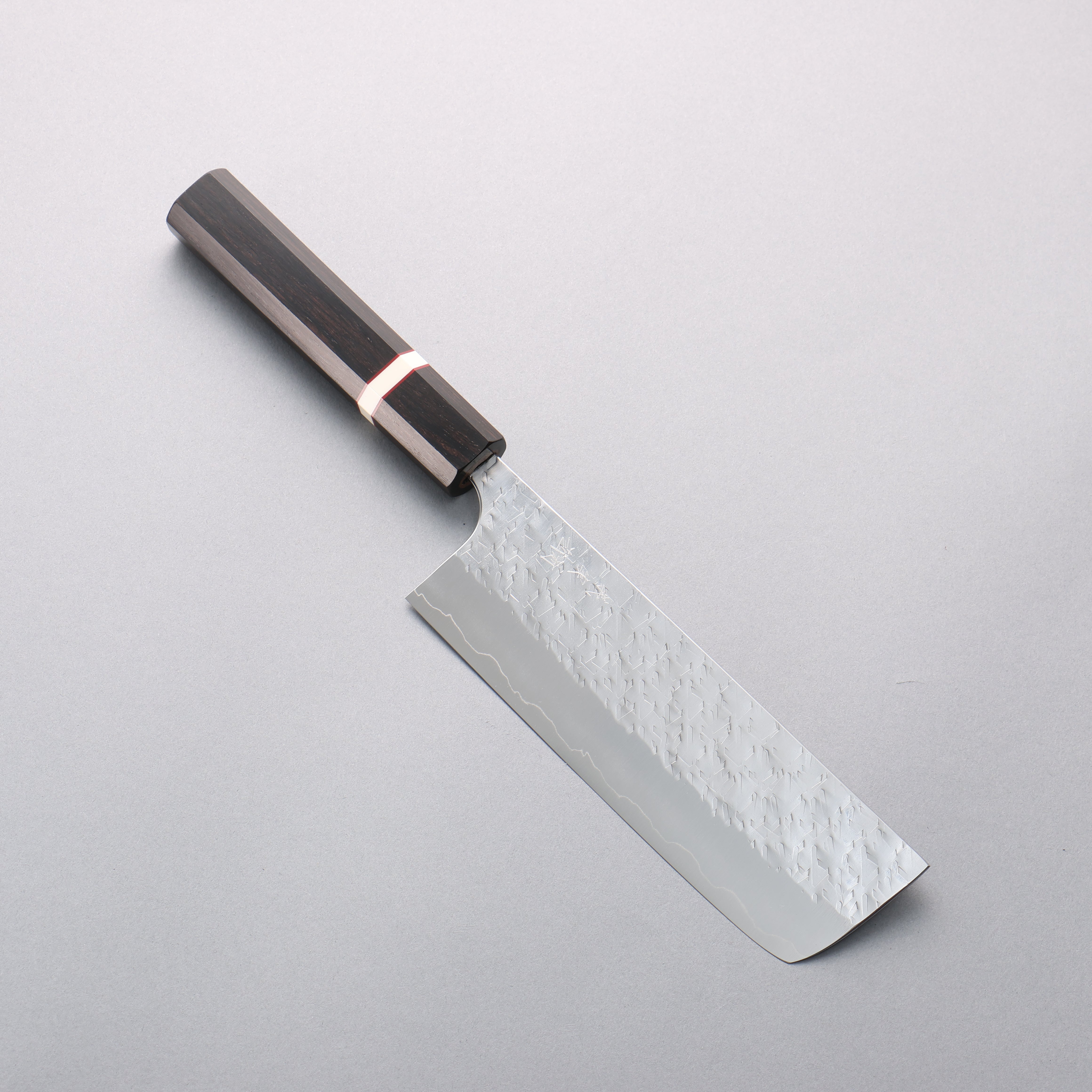 Yoshimi Kato Hyo SG2 Hammered Nakiri 165mm Ebony Wood & White Ring Handle - Seisuke Knife