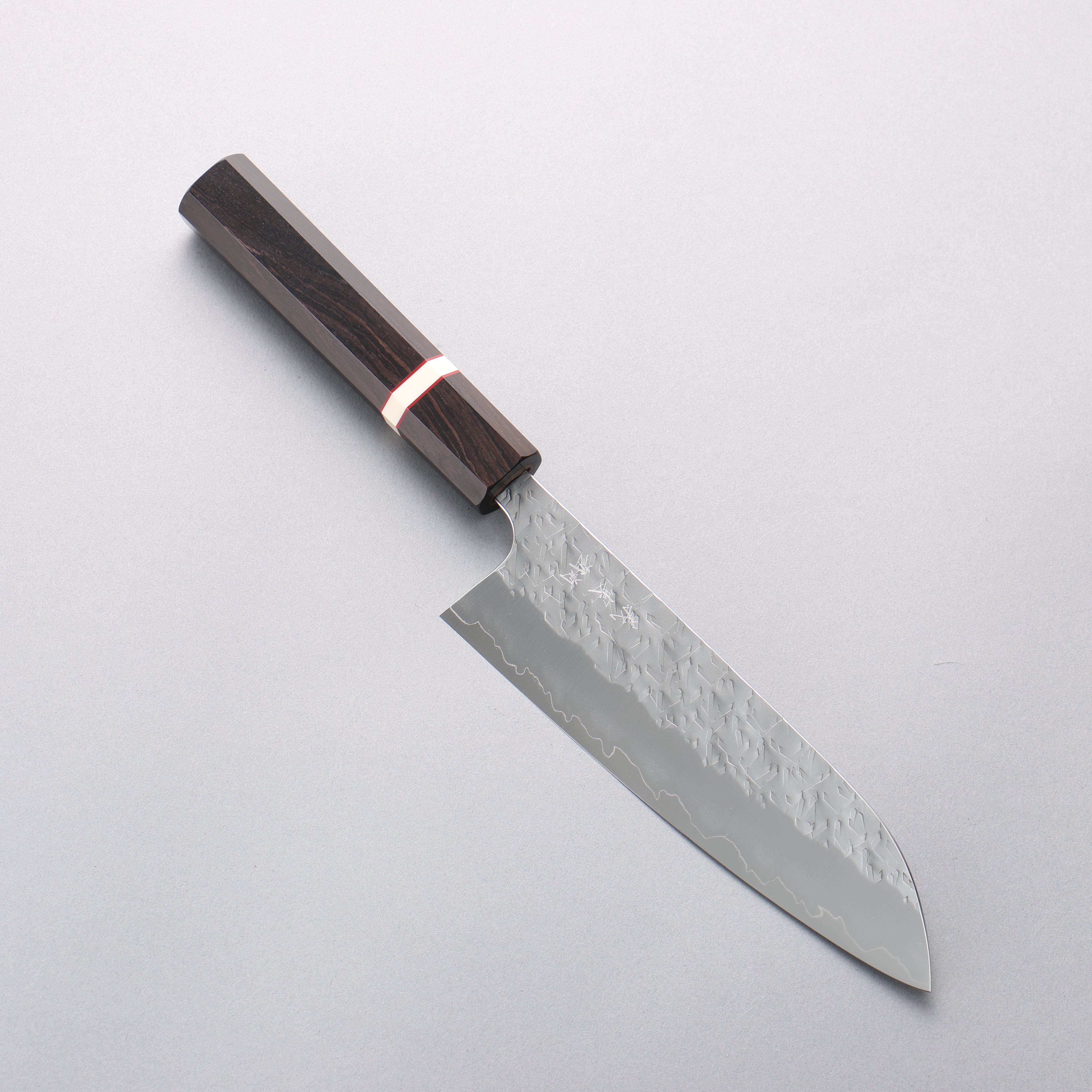 Yoshimi Kato Hyo SG2 Hammered Santoku 170mm Ebony Wood & White Ring Ha