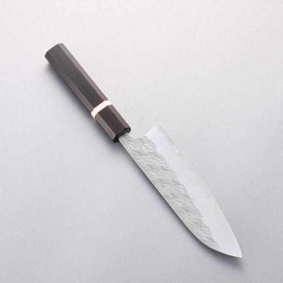 Yoshimi Kato Hyo SG2 Hammered Santoku 170mm Ebony (White Ring) Handle - Seisuke Knife