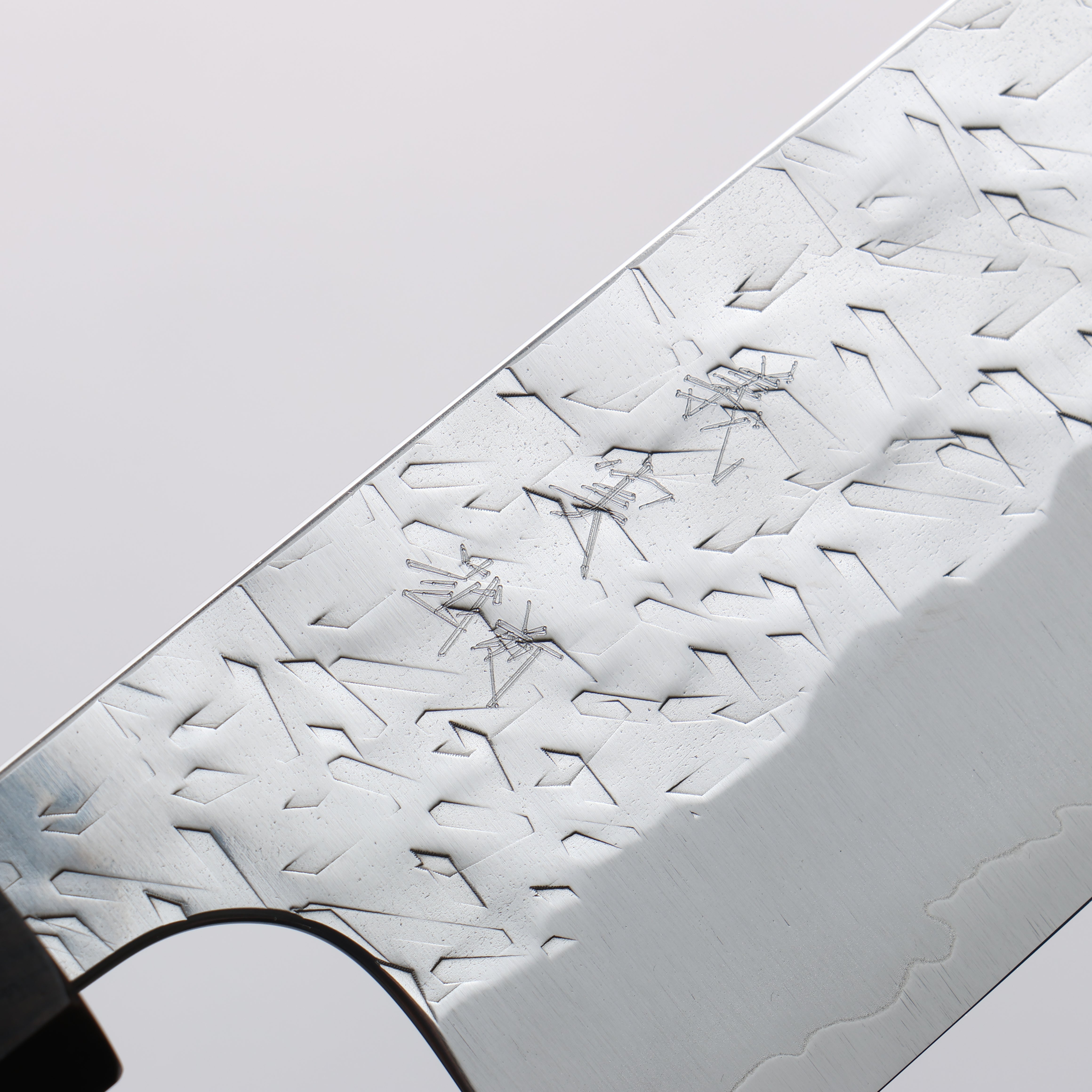 Yoshimi Kato Hyo SG2 Hammered Santoku 170mm Ebony Wood & White Ring Handle - Seisuke Knife