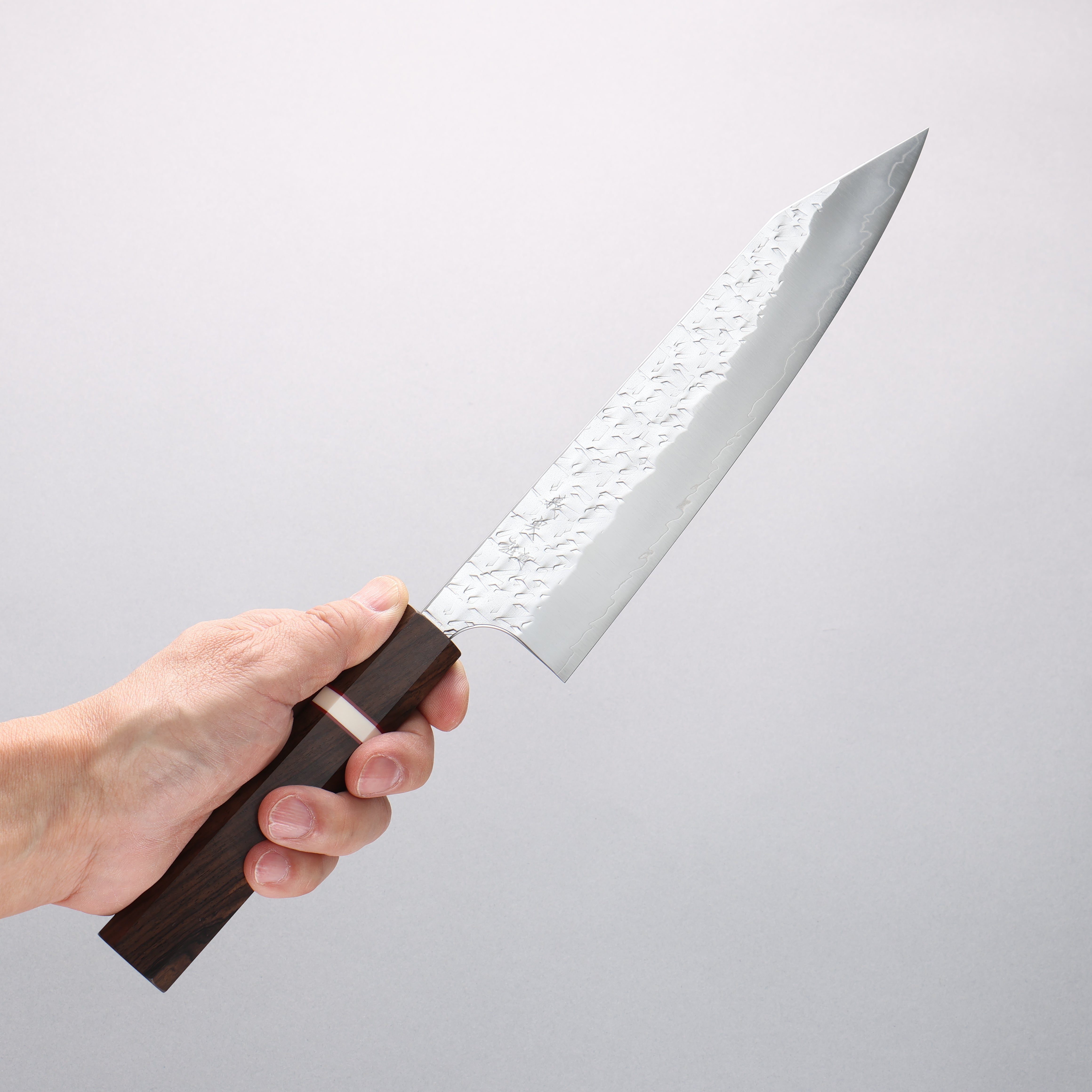 Yoshimi Kato Hyo SG2 Hammered Kiritsuke Gyuto 210mm Ebony (White Ring) Handle - Seisuke Knife