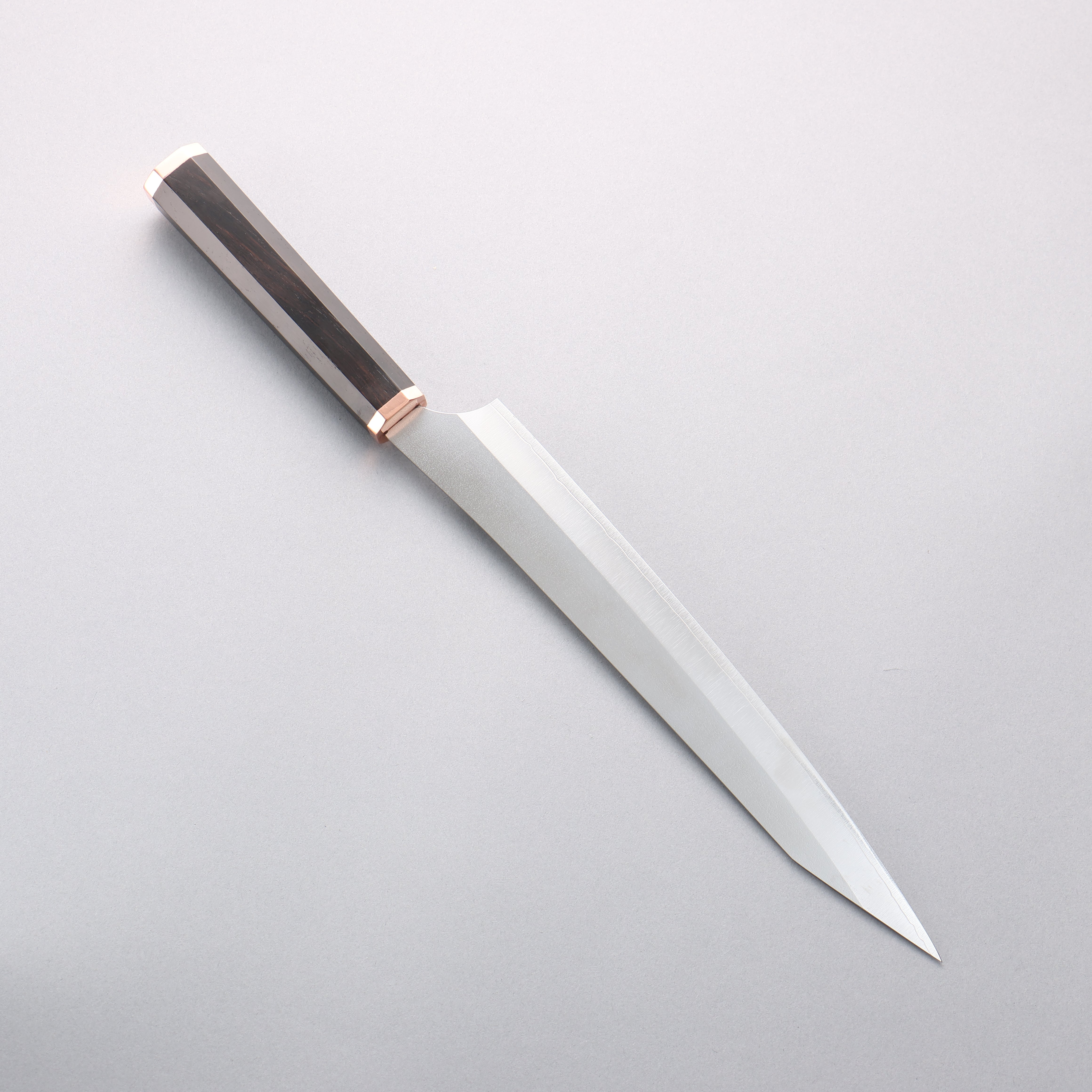 Yu Kurosaki New Gekko VG-XEOS Sujihiki 240mm Ebony (Copper Ferrule and End Cap) Handle - Seisuke Knife