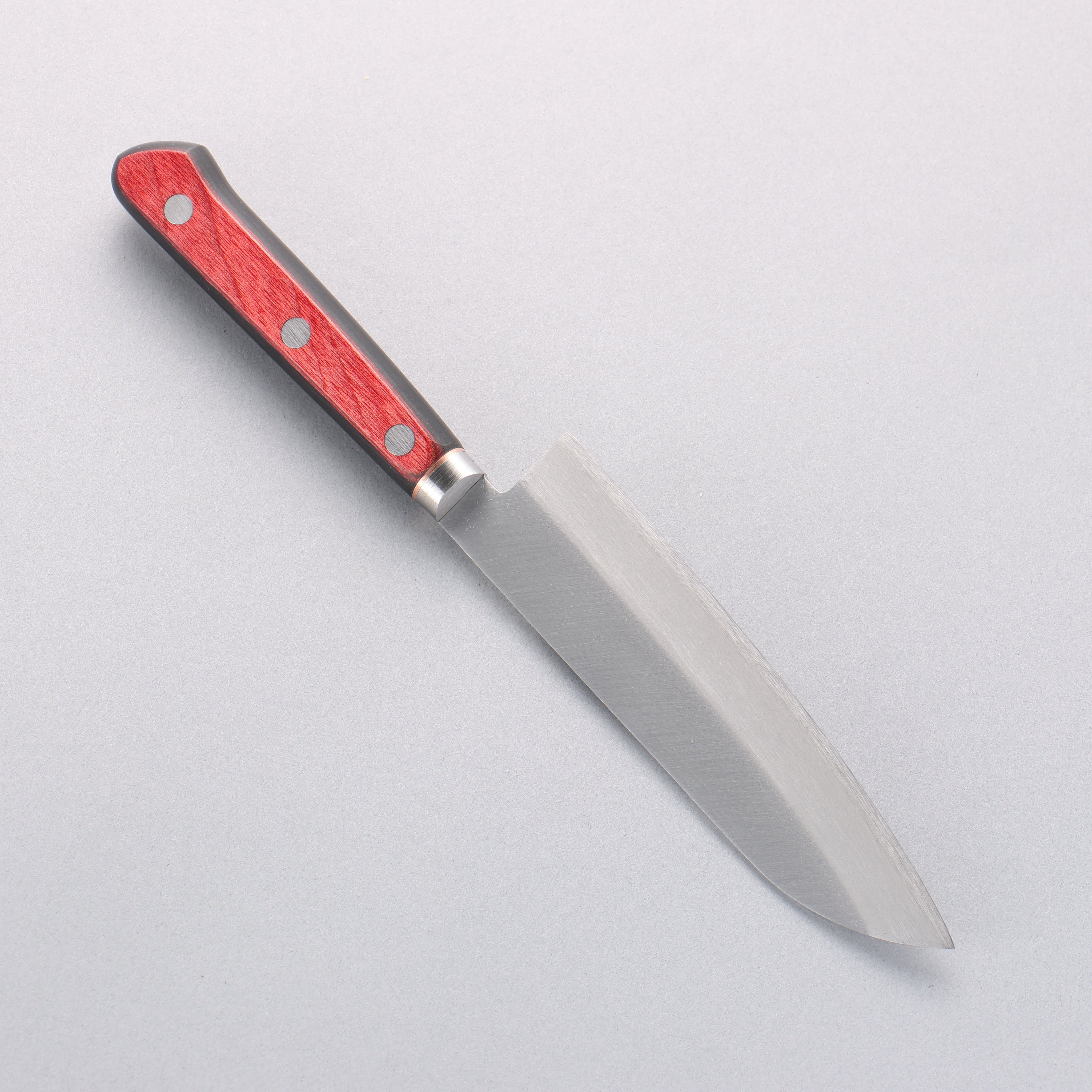 Seisuke Blue Super Migaki Finished Small Santoku 140mm Red and Black Pakka wood Handle - Seisuke Knife