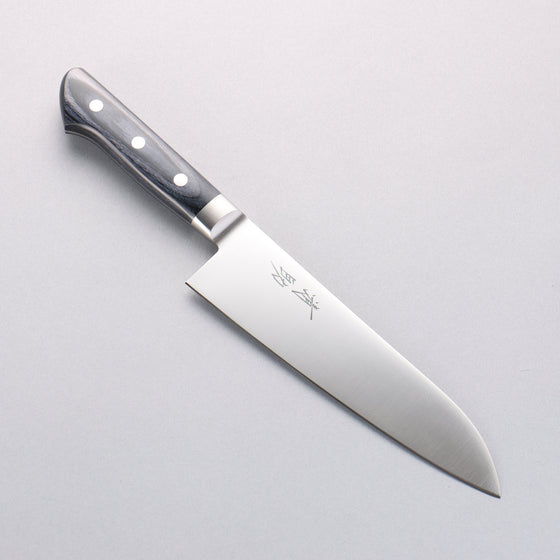 Seisuke Seiten Molybdenum Santoku 180mm Navy blue Pakka wood Handle with Sheath - Seisuke Knife