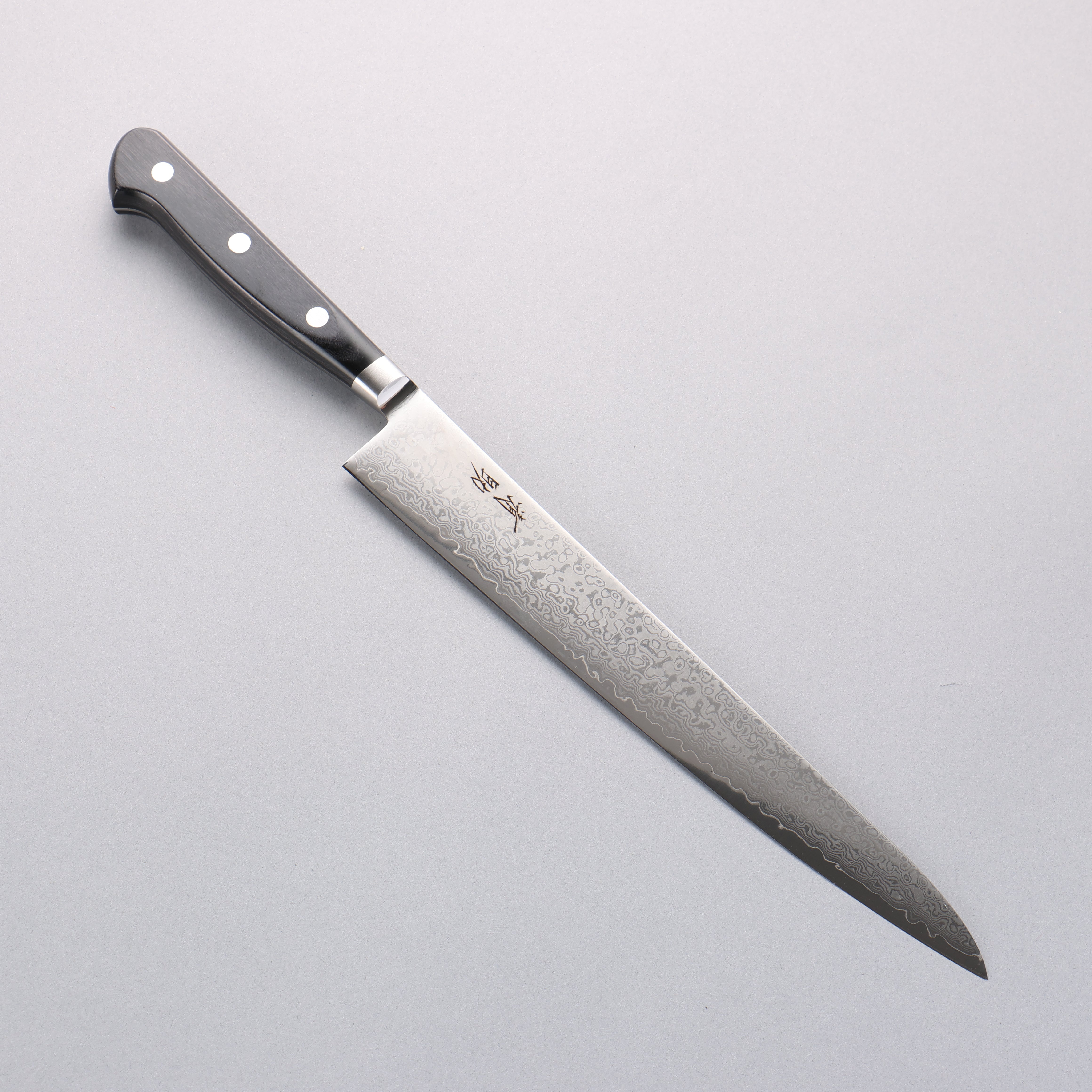 Seisuke VG10 33 Layer Mirrored Finish Damascus Sujihiki 240mm Black Pakka wood Handle - Seisuke Knife