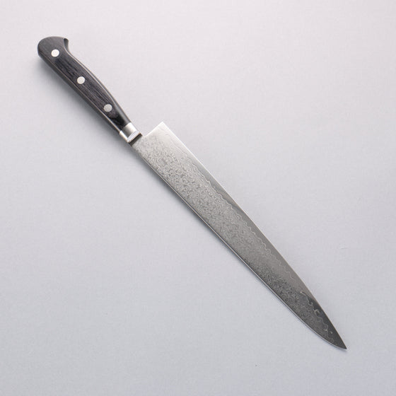 Seisuke VG10 33 Layer Mirrored Finish Damascus Sujihiki 240mm Black Pakka wood Handle - Seisuke Knife