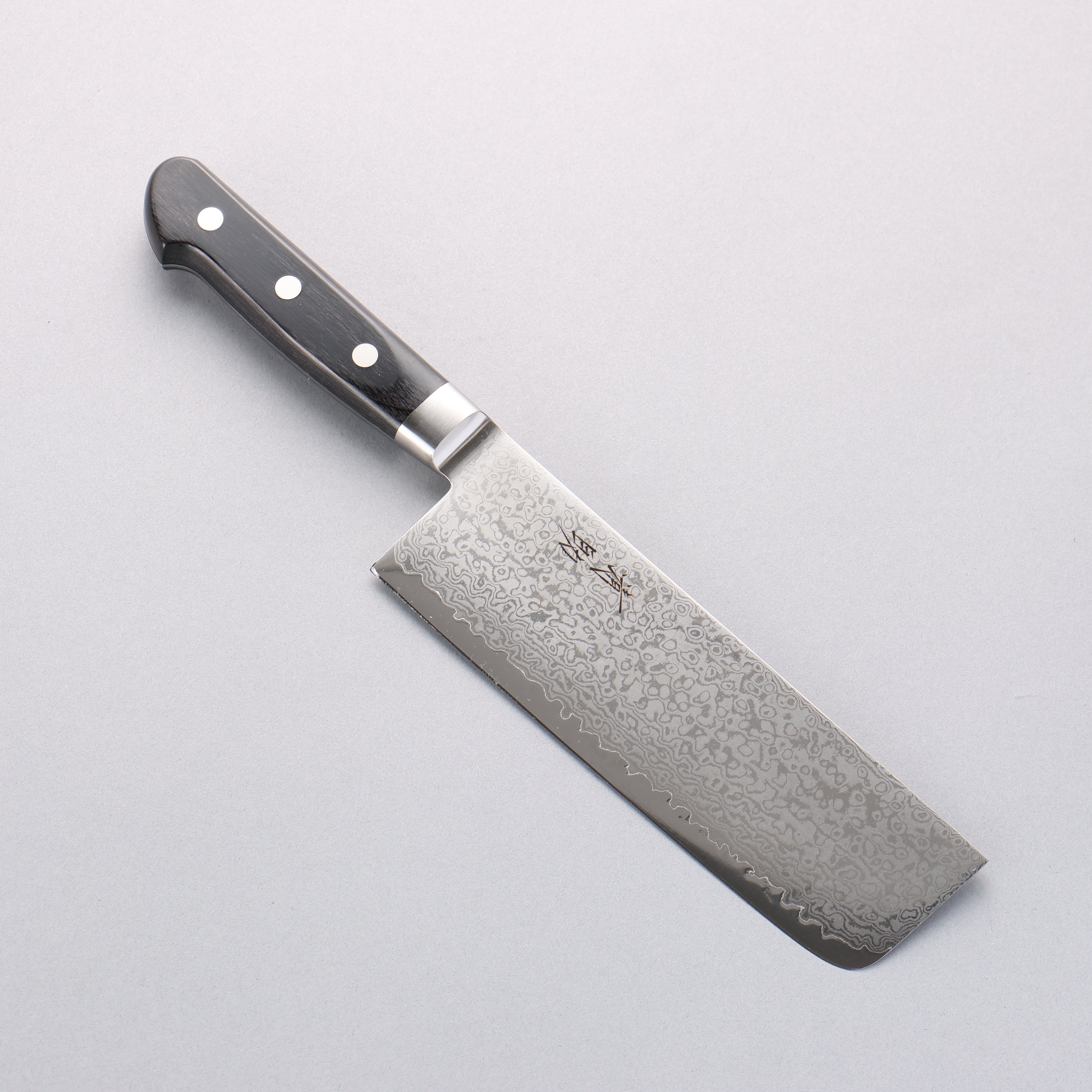 Seisuke VG10 33 Layer Mirrored Finish Damascus Nakiri 165mm Black Pakka wood Handle - Seisuke Knife