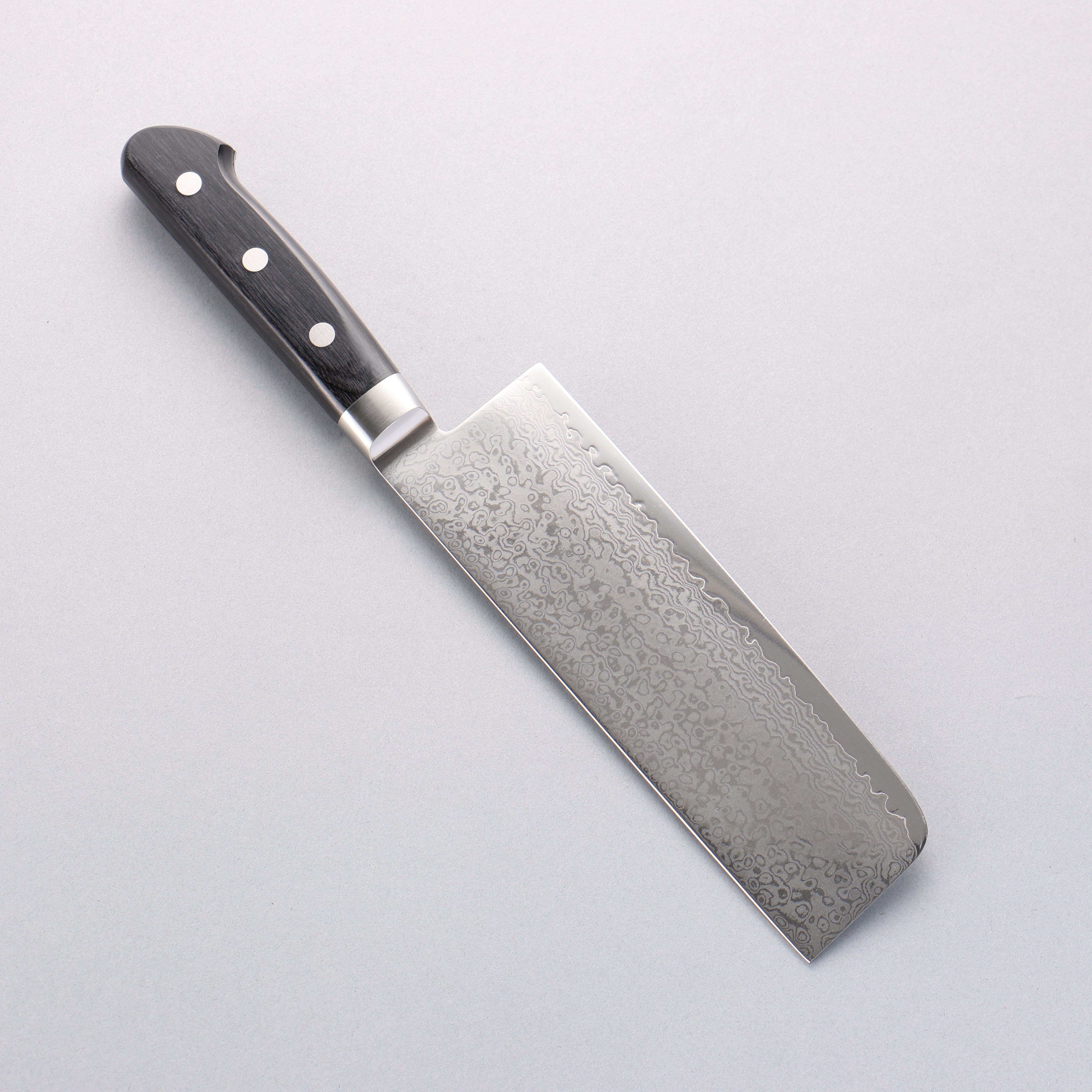Seisuke VG10 33 Layer Mirrored Finish Damascus Nakiri 165mm Black Pakka wood Handle - Seisuke Knife