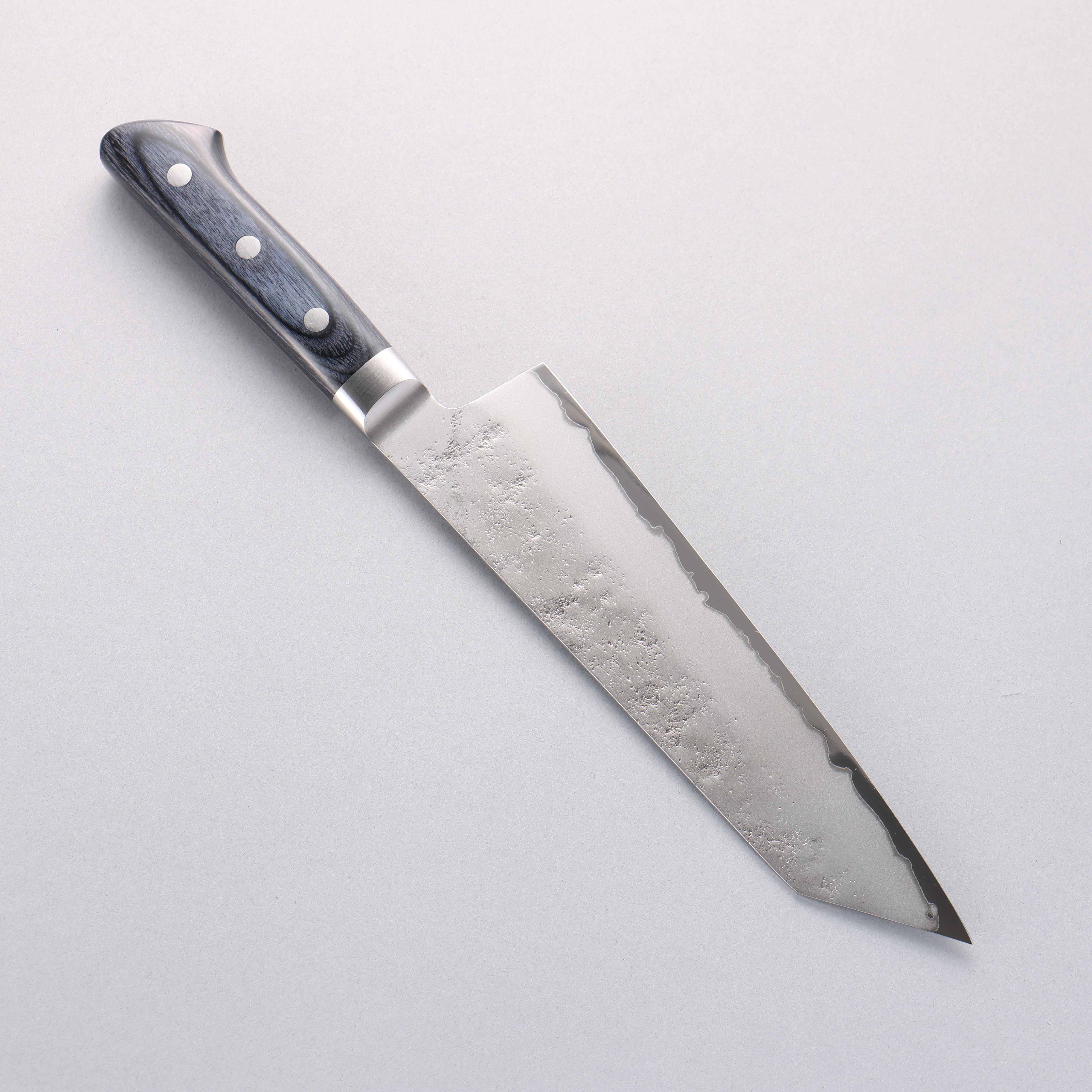 Seisuke Blue Steel No.2 Nashiji Kiritsuke Santoku 195mm Navy blue Pakka wood Handle - Seisuke Knife